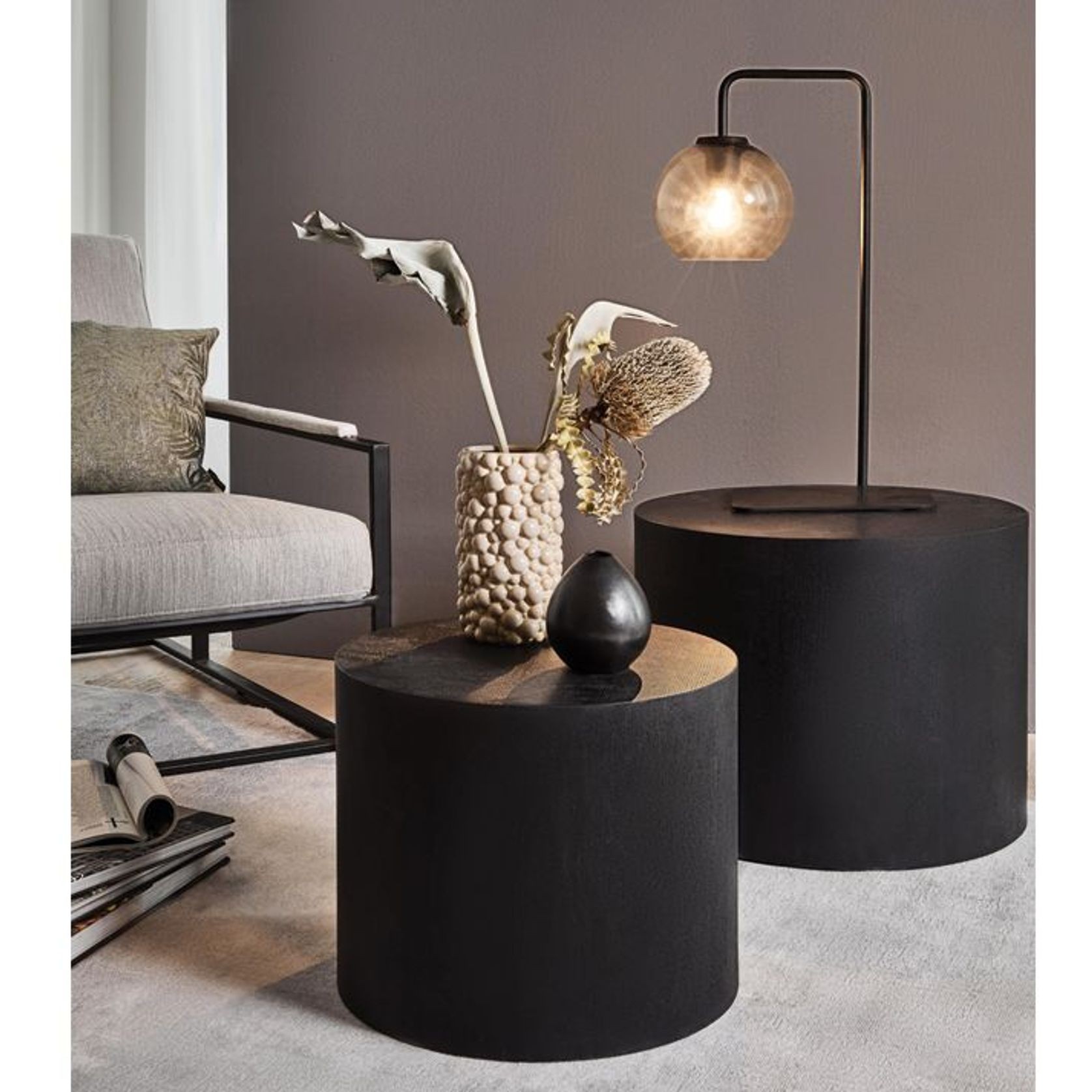 Stump Table Set - Black gallery detail image