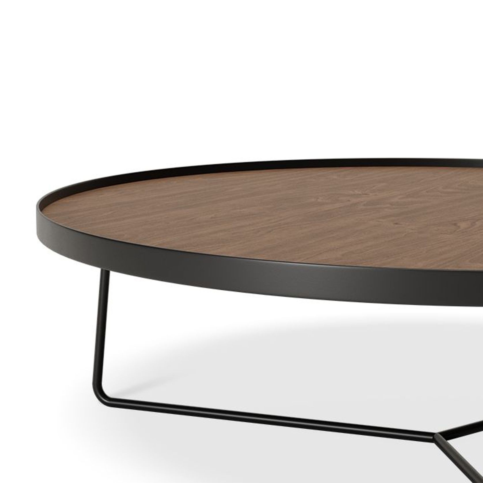 Alora Coffee Table -Black - Walnut - Large gallery detail image