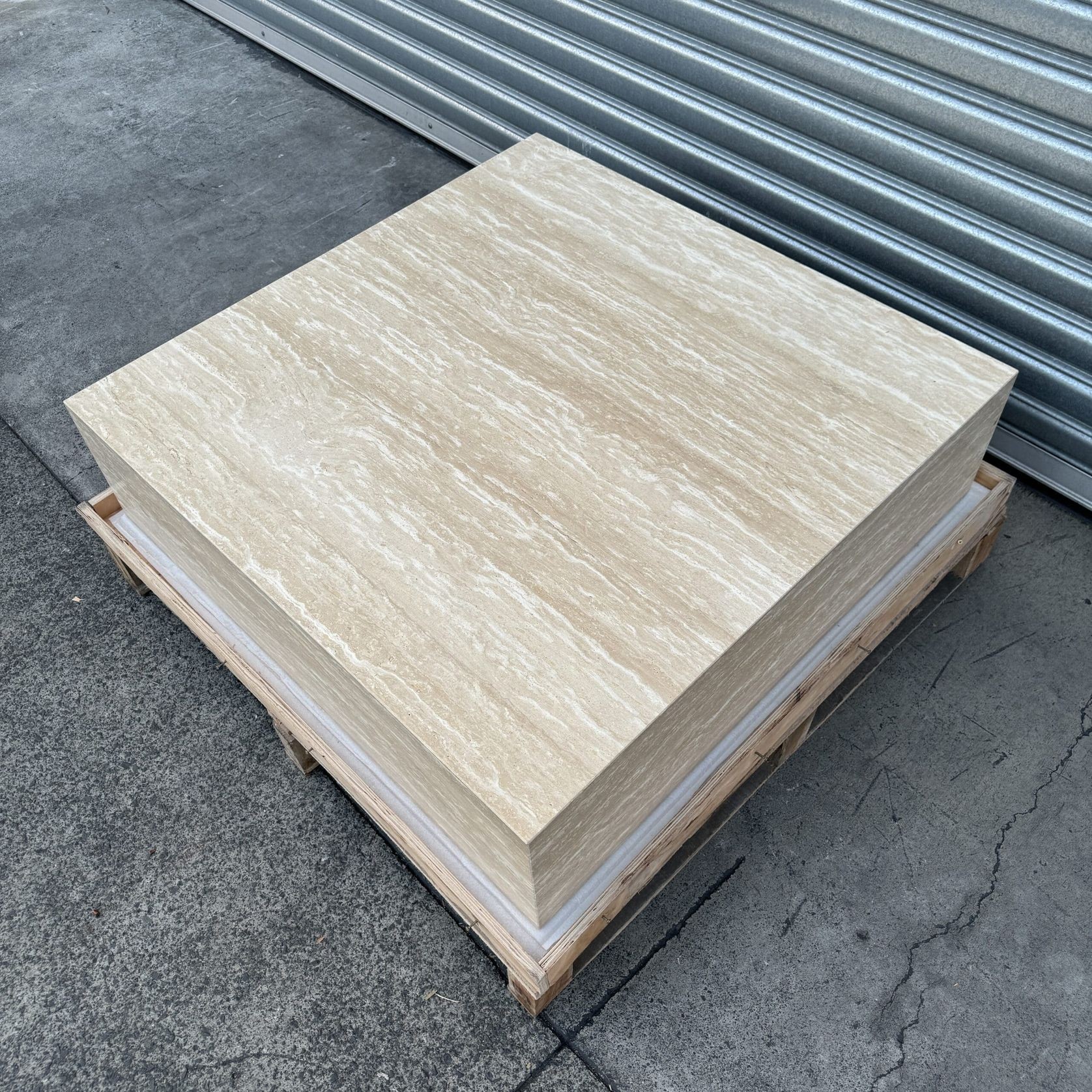 Square Coffee Table-Vein Cut Travertine | Natural Stone Co. gallery detail image