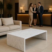 Waterfall Coffee Table - Carrara Marble | Natural Stone Co. gallery detail image