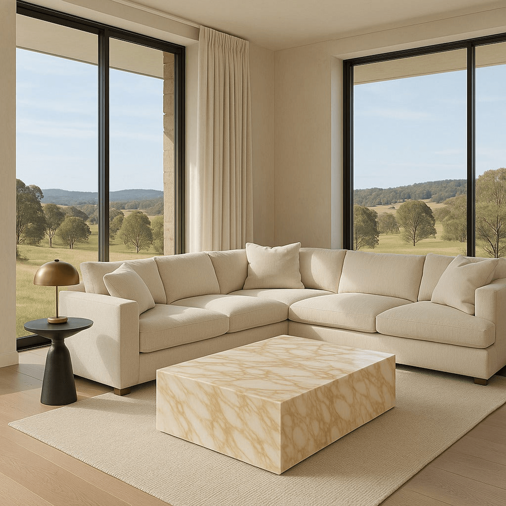 Block Coffee Table - New Gold Calacatta | Natural Stone Co. gallery detail image