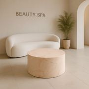 Rounded Coffee Table - Pearl Pink Blush Marble | Natural Stone Co. gallery detail image
