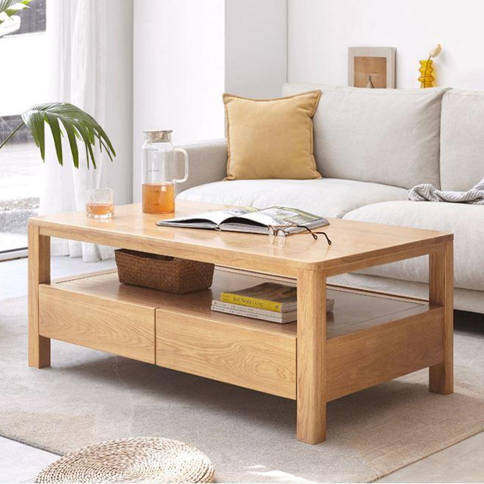 Humbie Natural Solid Oak Coffee Table gallery detail image