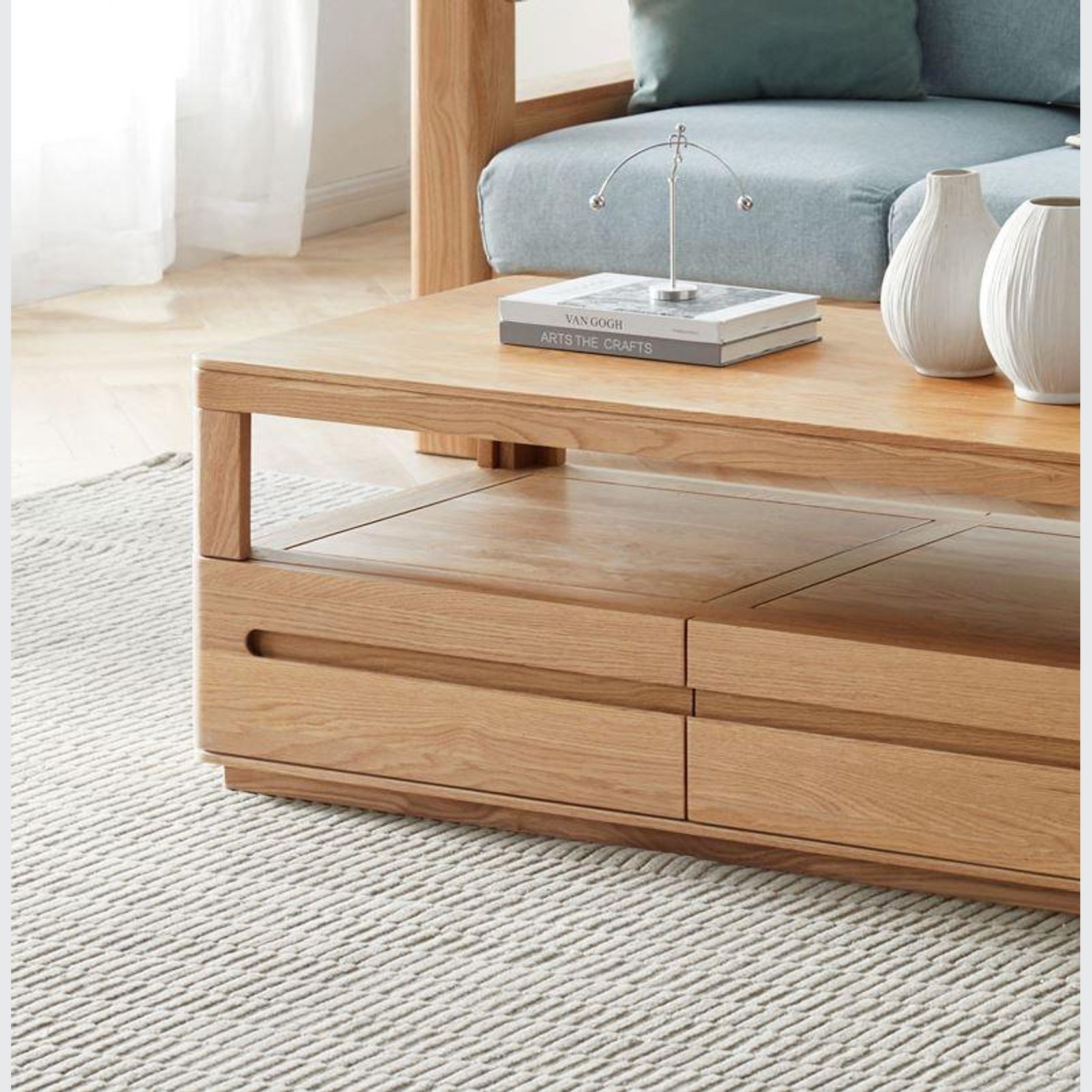 Manchester Natural Solid Oak Coffee Table gallery detail image