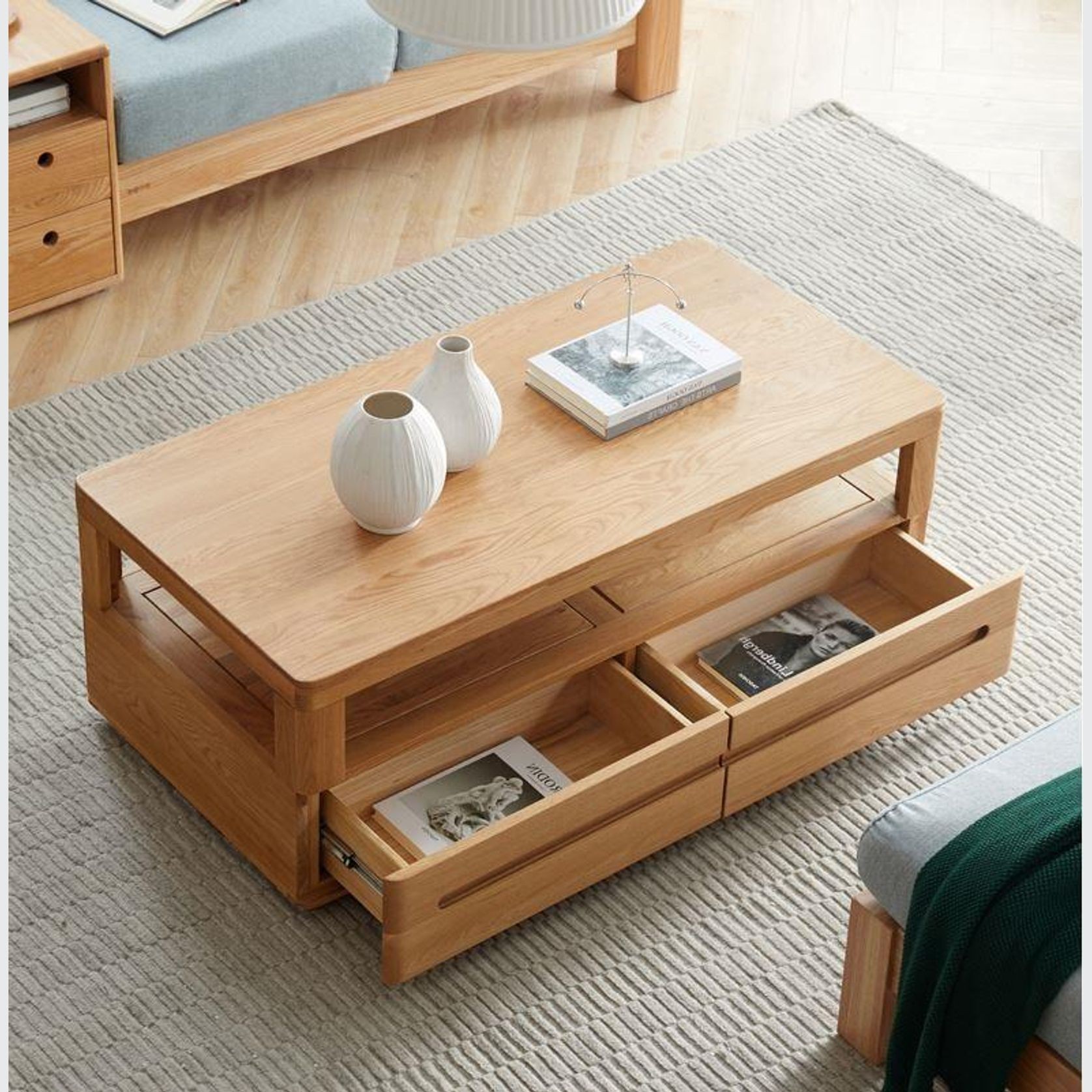 Manchester Natural Solid Oak Coffee Table gallery detail image