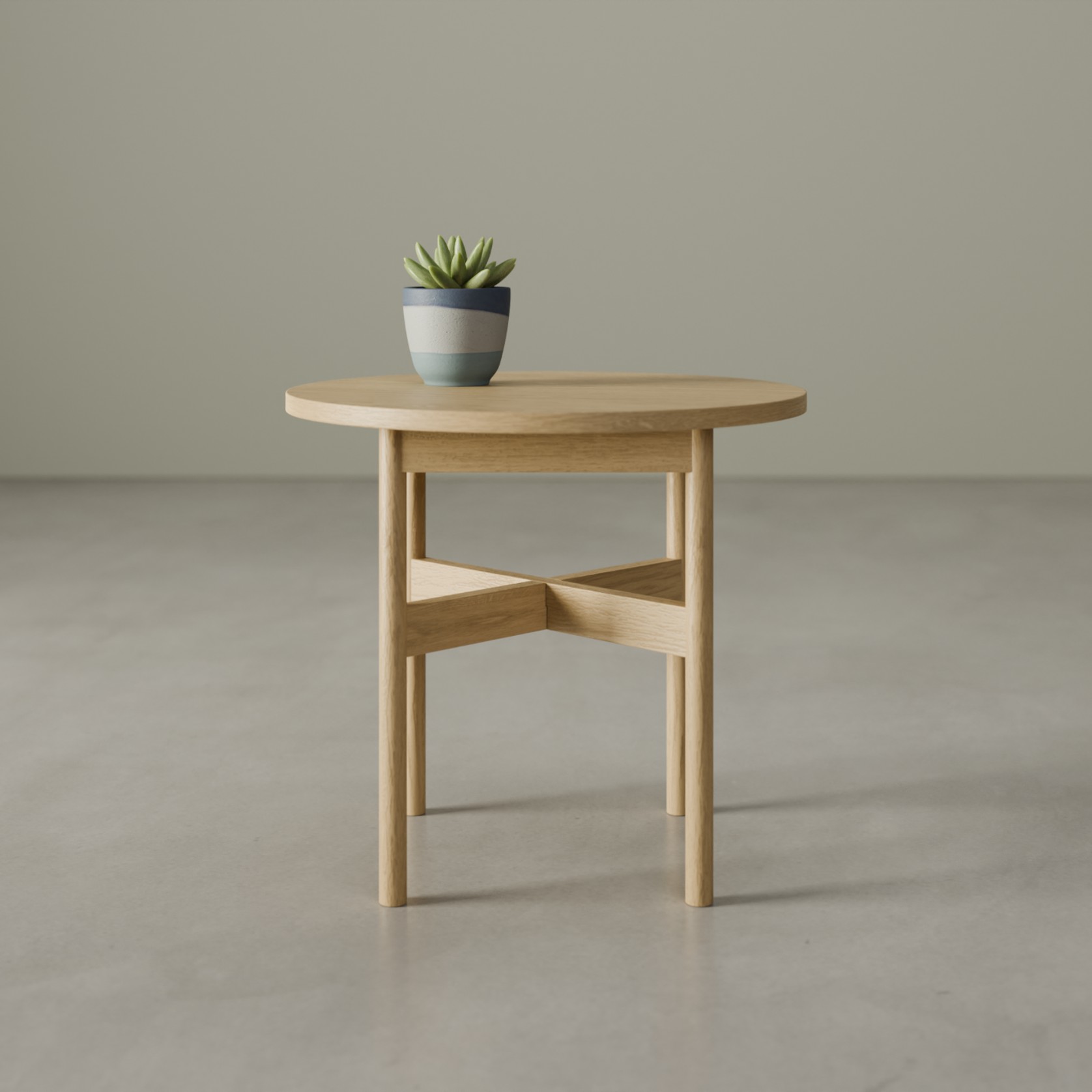Nordica Side Table - Round Solid Oak 50 diam gallery detail image