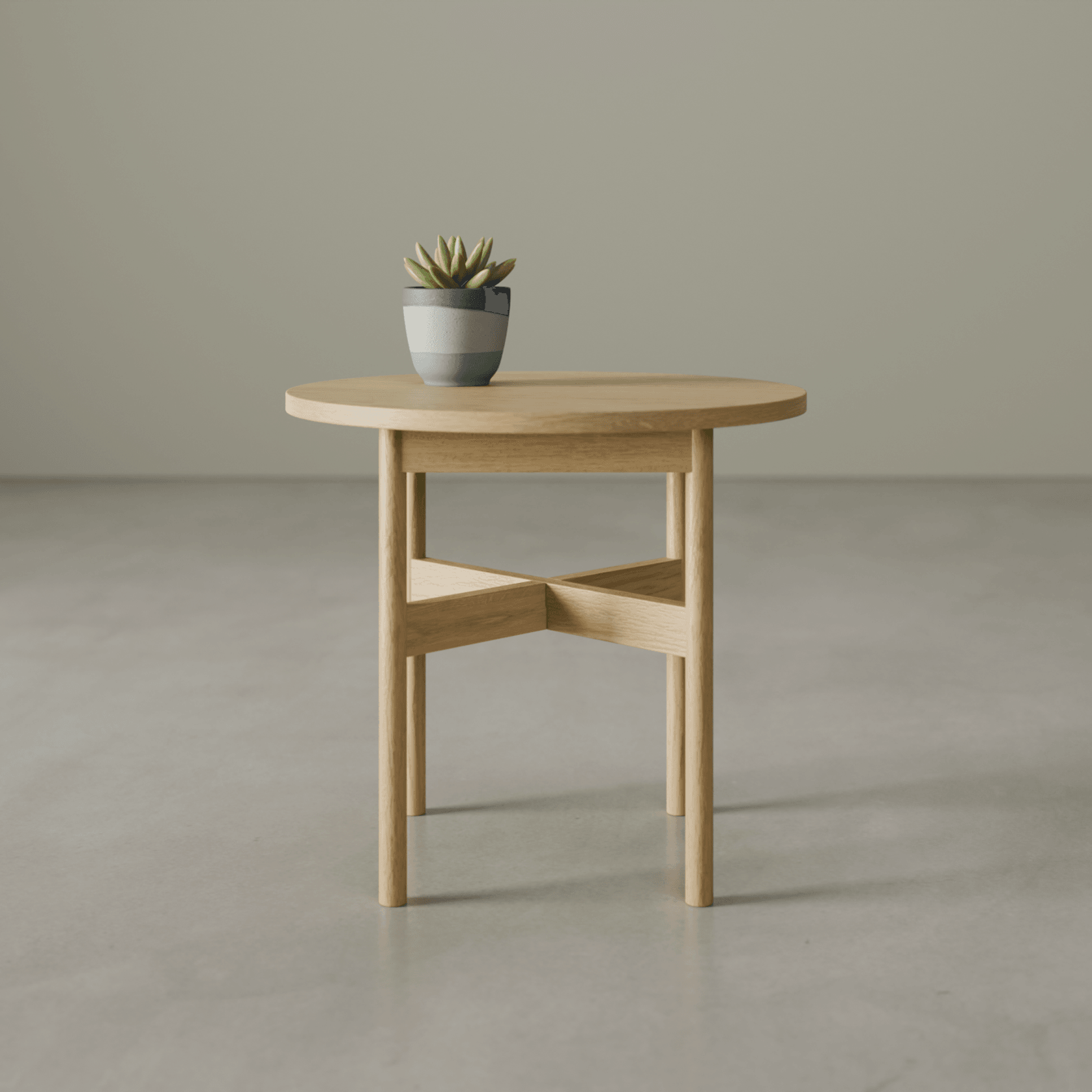 Nordica Side Table - Round Solid Oak 50 diam gallery detail image