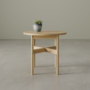 Nordica Side Table - Round Solid Oak 50 diam gallery detail image