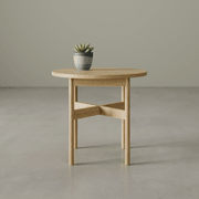 Nordica Side Table - Round Solid Oak 50 diam gallery detail image