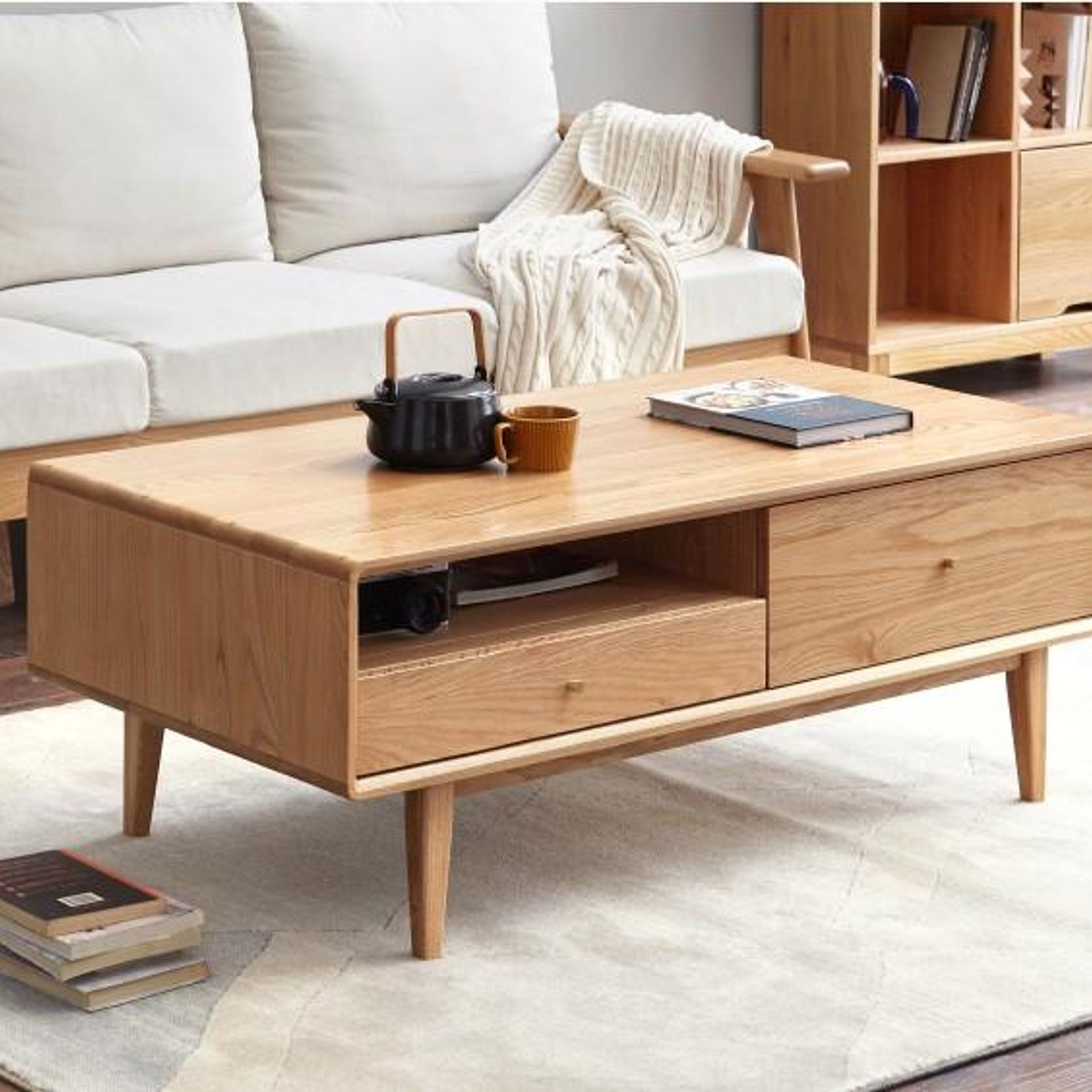 Oslo Natural Solid Oak Coffee Table Design 1 gallery detail image