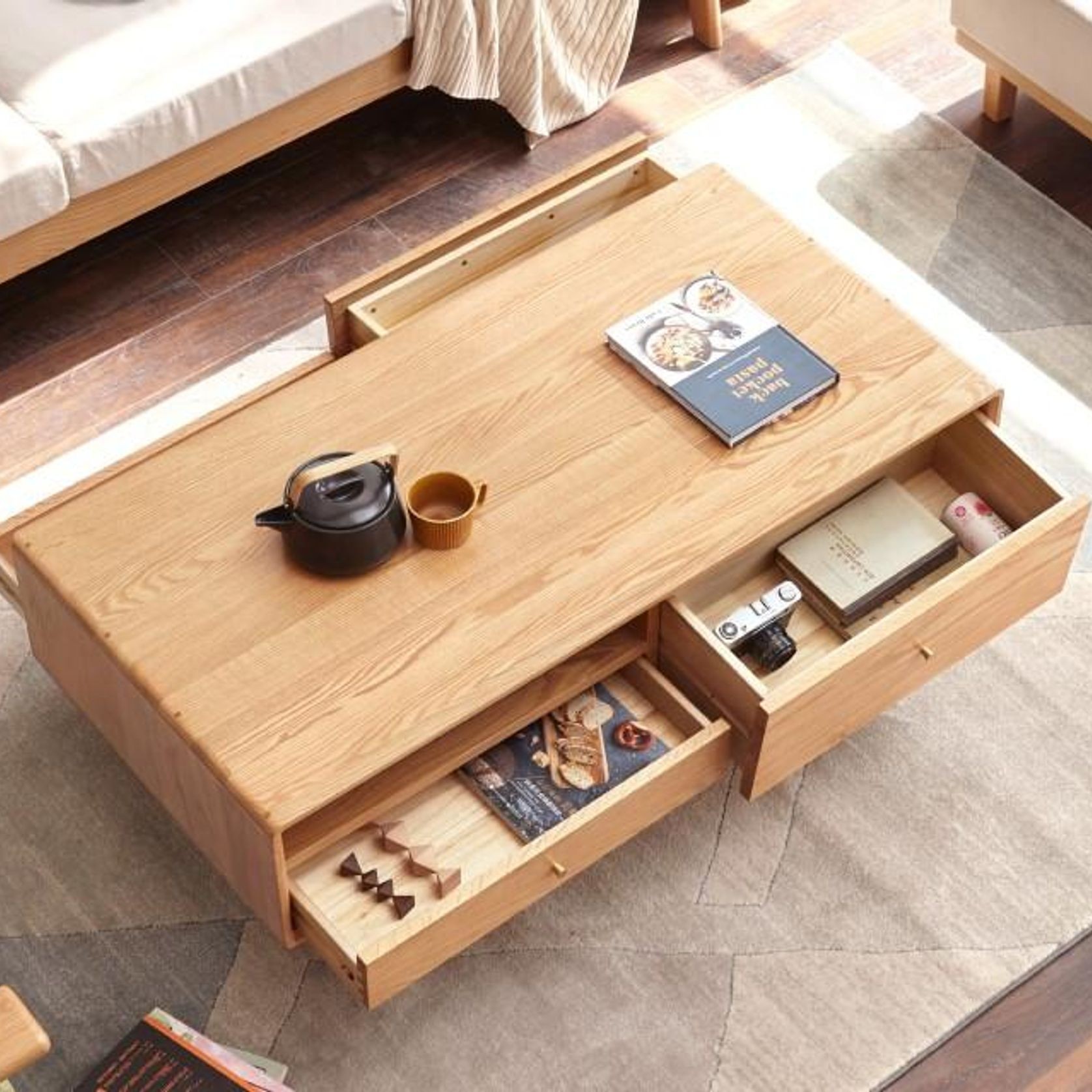 Oslo Natural Solid Oak Coffee Table Design 1 gallery detail image