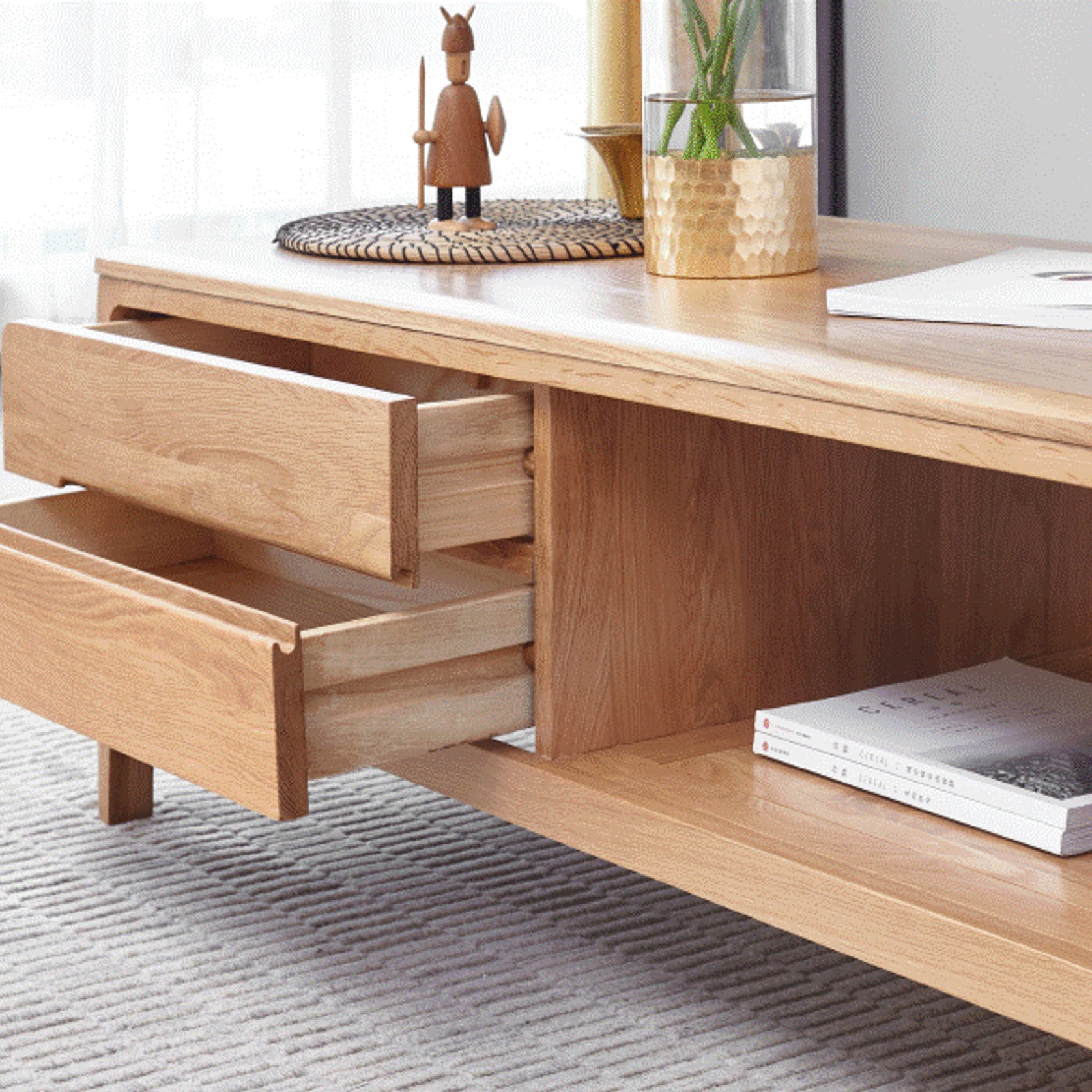 Seattle Natural Solid Oak Coffee Table gallery detail image