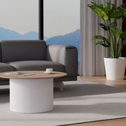 Mimi Coffee Table - White - Natural gallery detail image