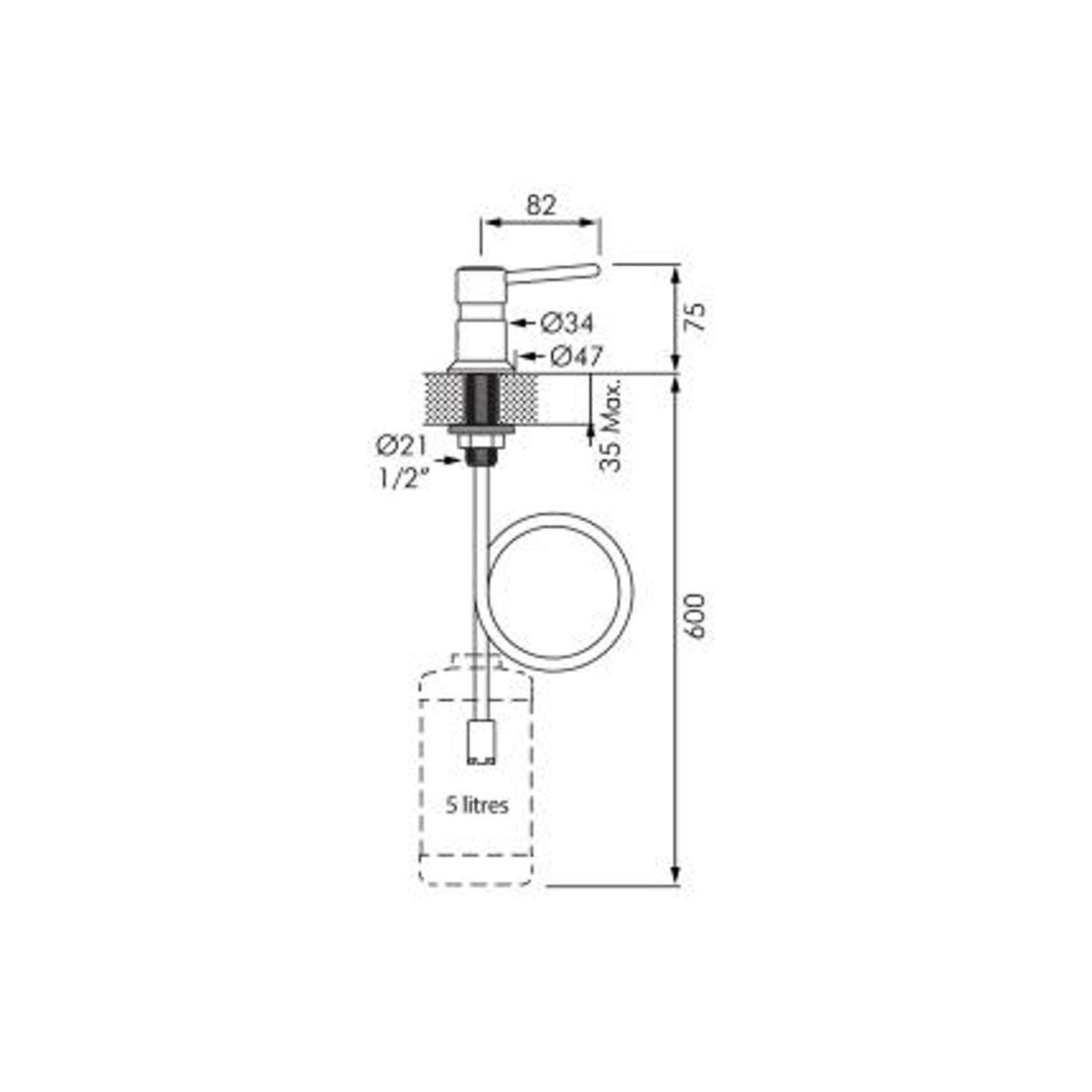 Delabie Distravision Basin Mounted Soap Dispenser gallery detail image