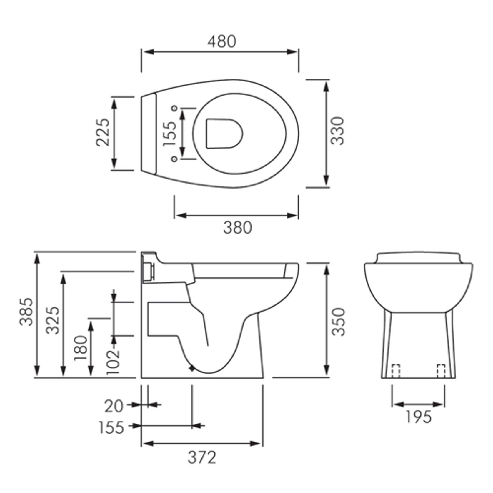 RAK Junior Wall Faced Toilet Pan gallery detail image