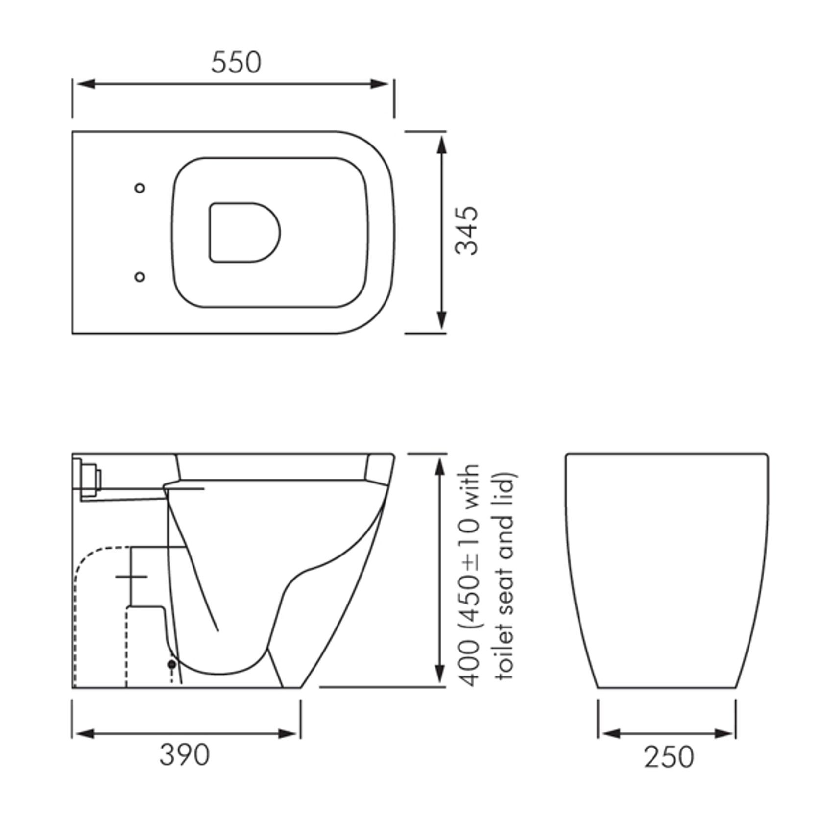 RAK Caroline Back To Wall Toilet Pan gallery detail image