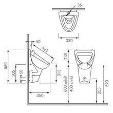 RAK Phoenix Wall Hung Urinal gallery detail image