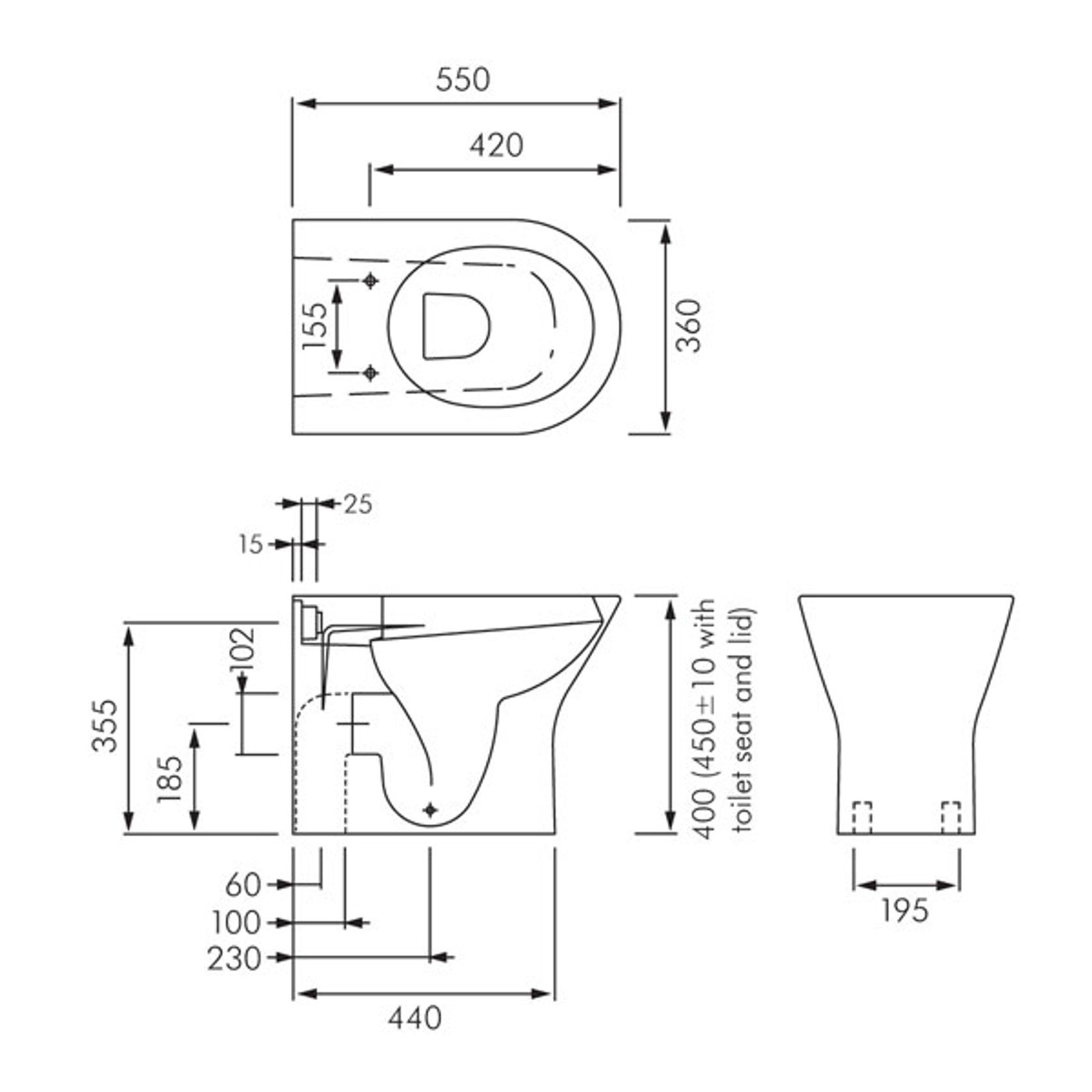 Resort Rimless Wall Faced Vandal Resistant Toilet Pan gallery detail image