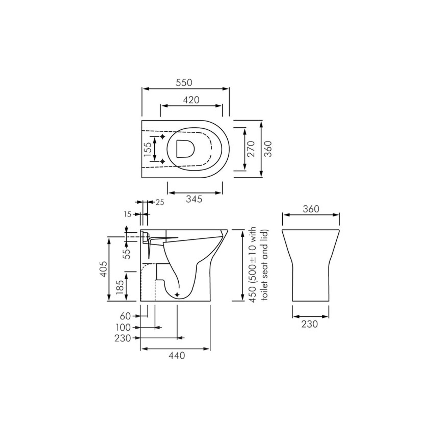 Resort Rimless Comfort Height Wall Faced Toilet Pan gallery detail image