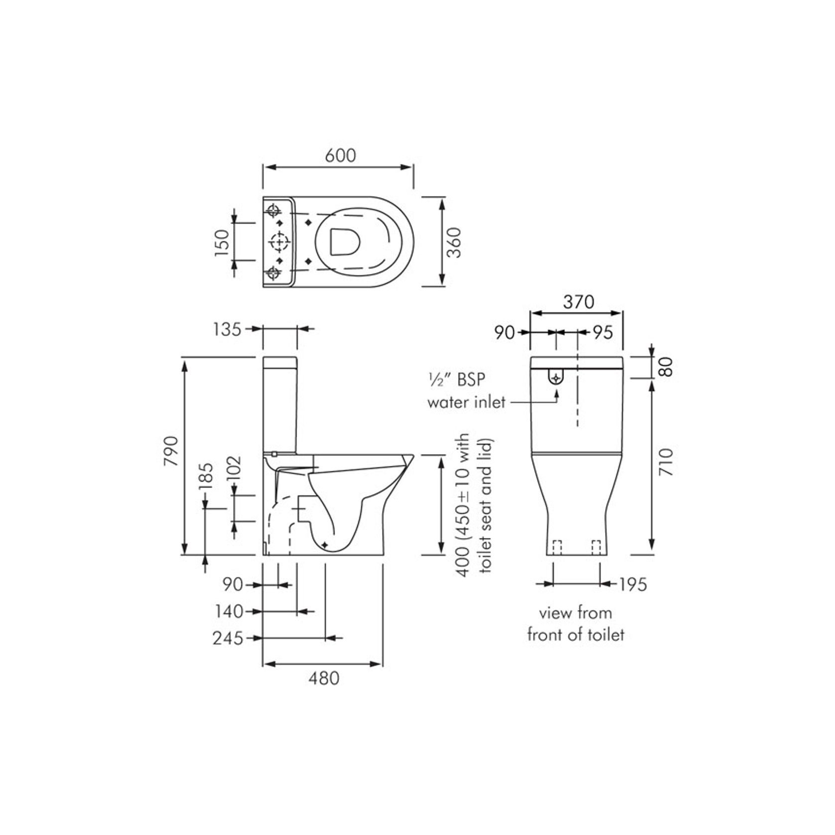 Resort Vandal Resistant Rimless Wall Faced Toilet Suite gallery detail image