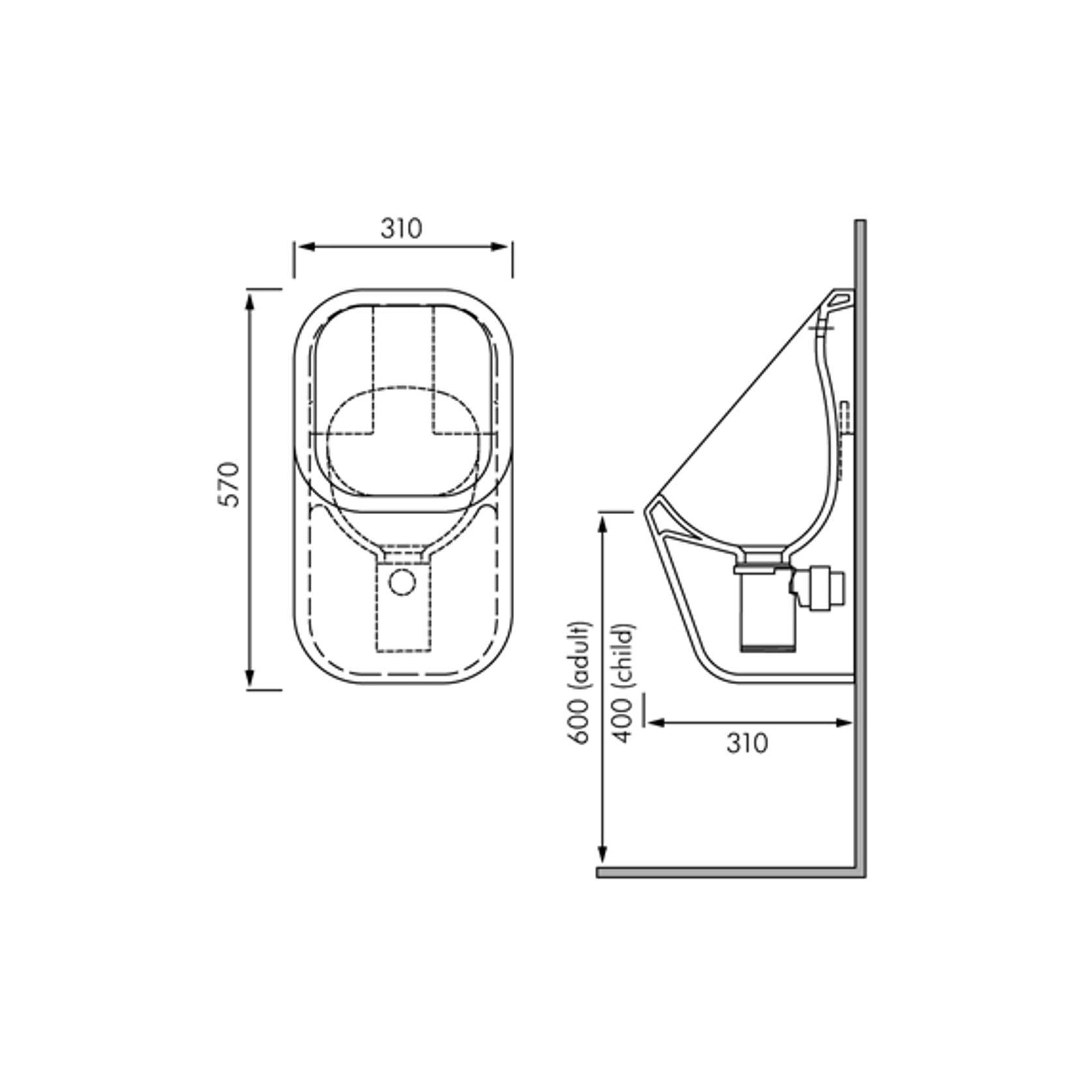 RAK Series Wall Hung Urinal gallery detail image