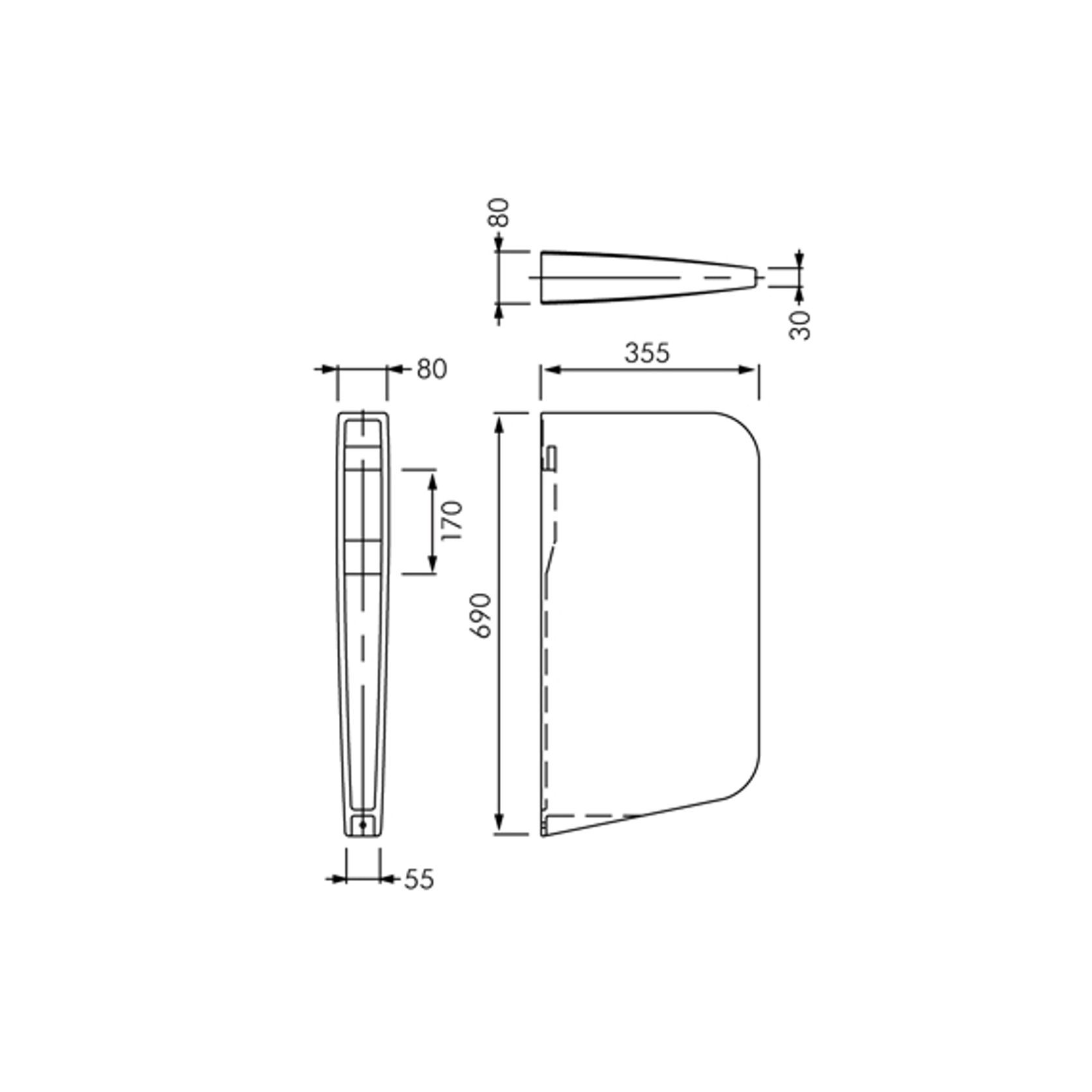 RAK Series 600 Urinal Partition gallery detail image