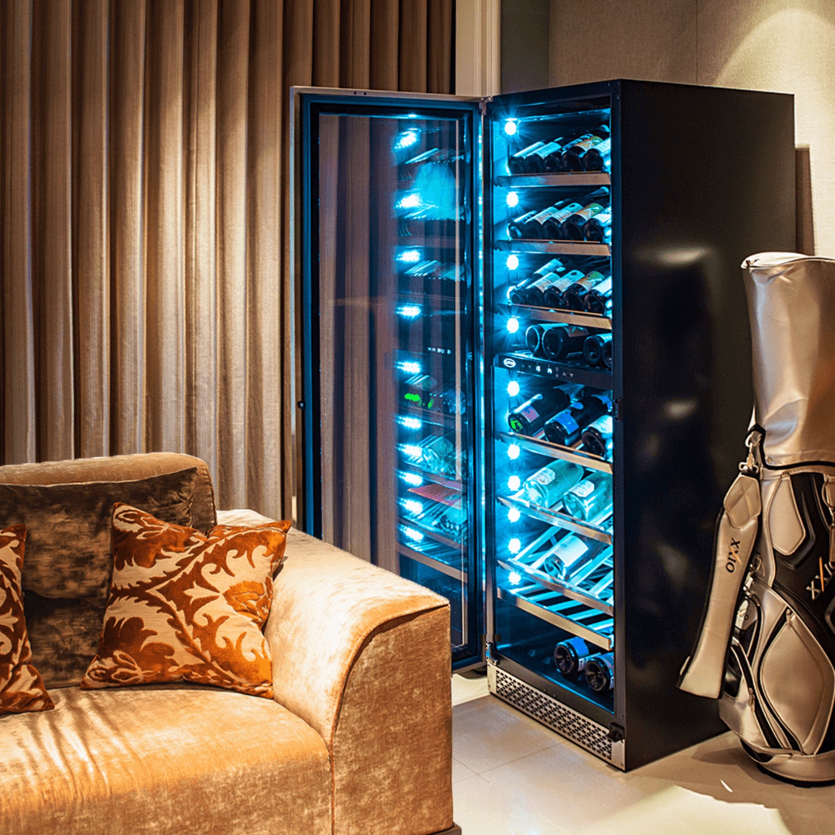 130-166 Bottle Dual-Zone Stainless Steel Wine Fridge gallery detail image