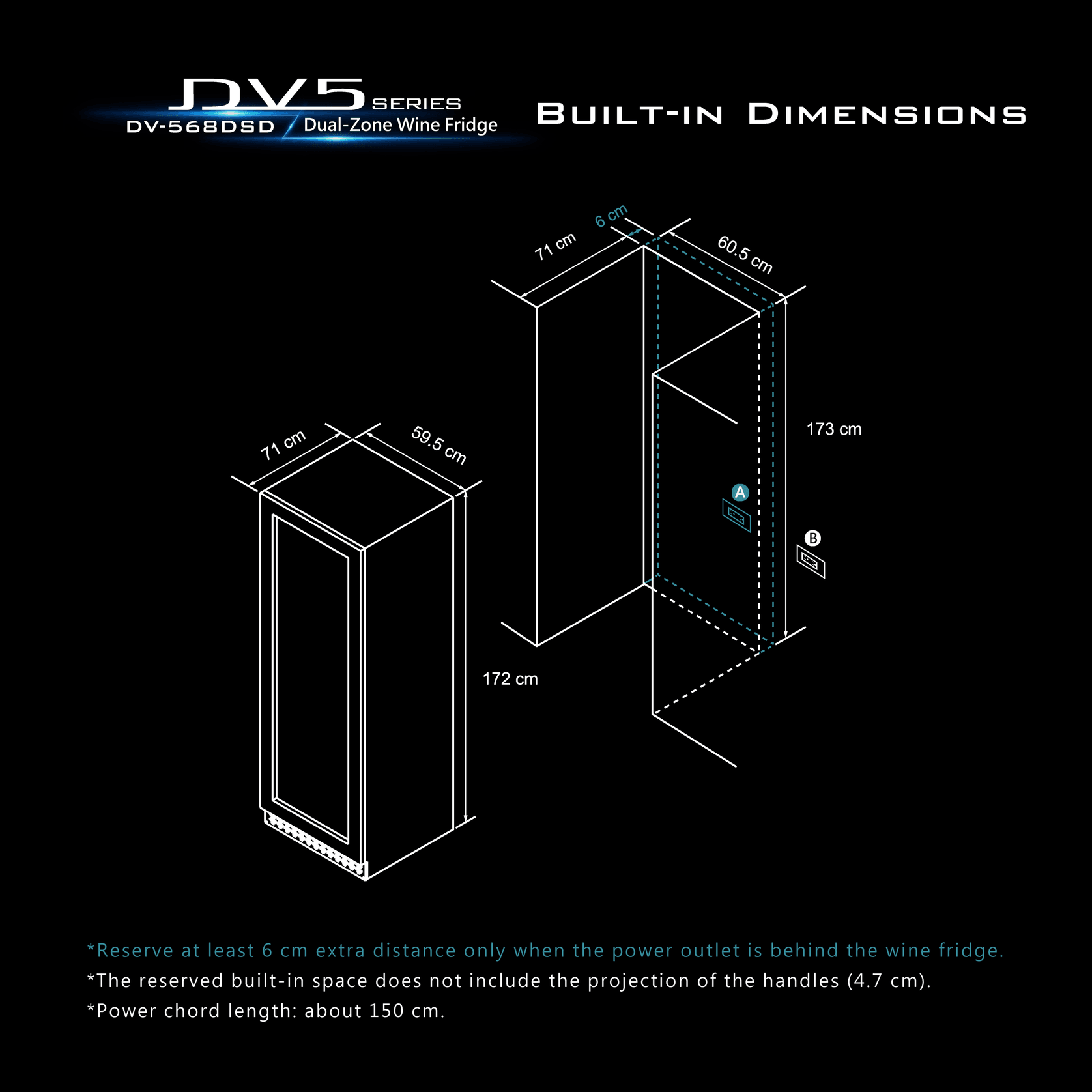 130-166 Bottle Dual-Zone Stainless Steel Wine Fridge gallery detail image
