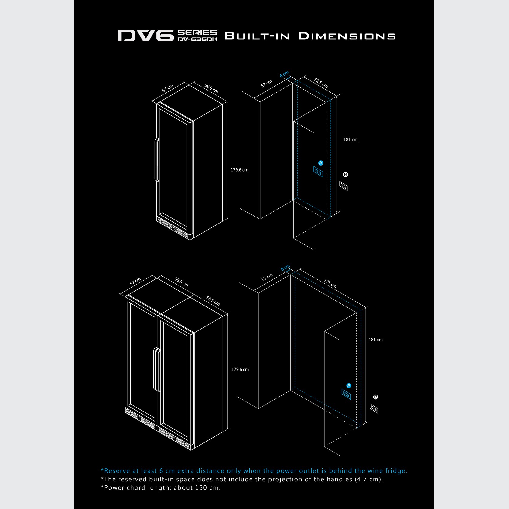 105-114 Bottle Dual-Zone Jet Black Wine Fridge gallery detail image