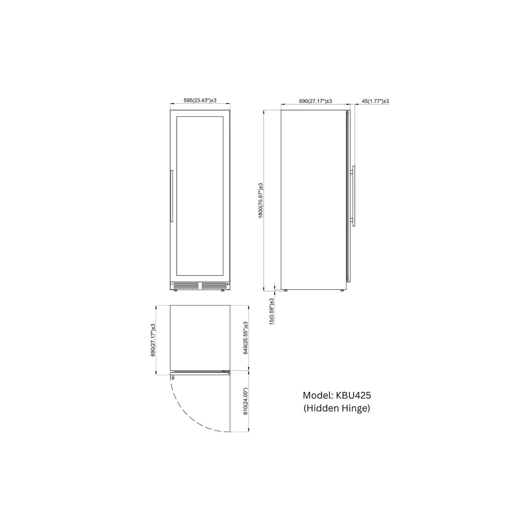 1800mm Height Upright Low-E Glass Door Single Zone gallery detail image