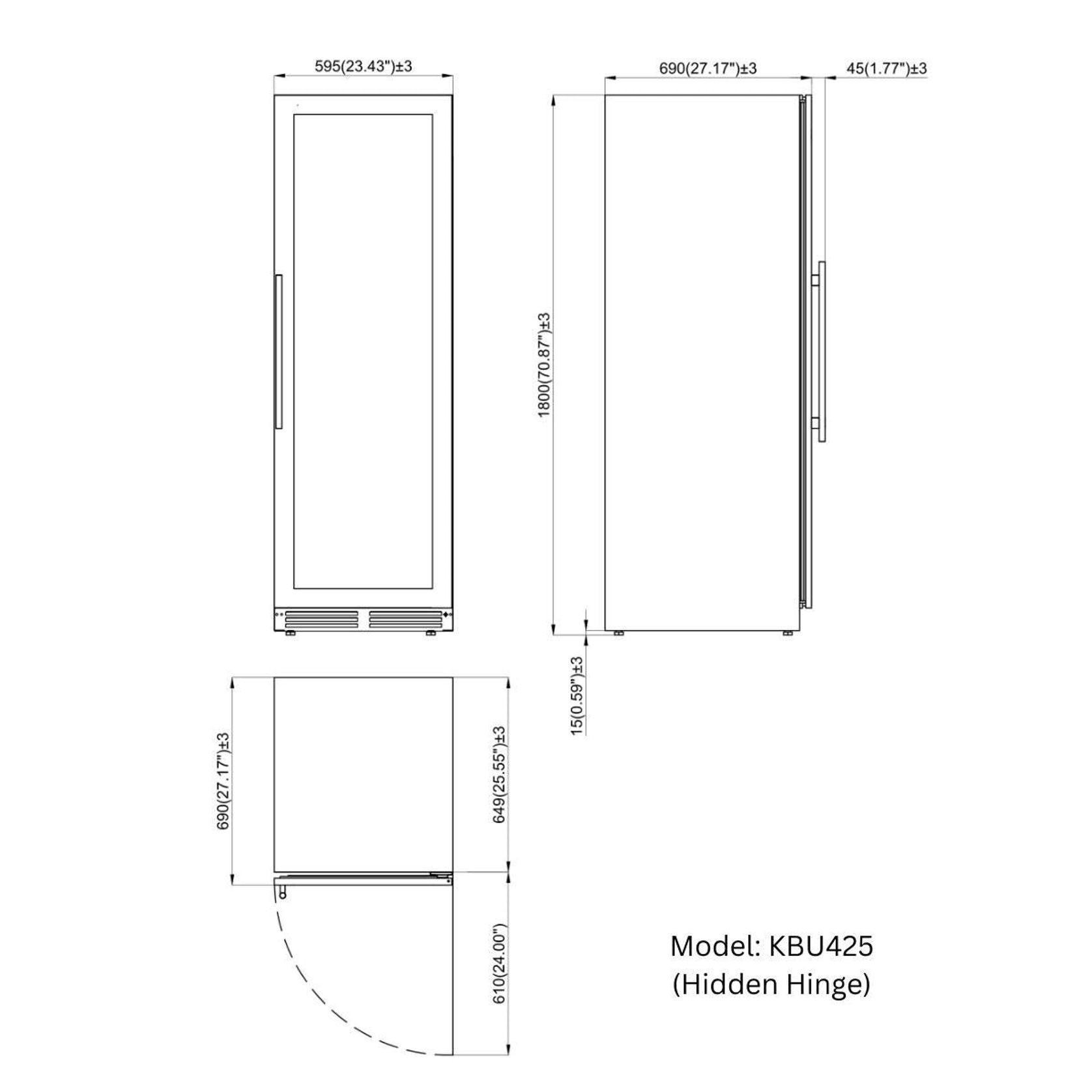 1800mm Height Upright Low-E Glass Door Dual Zone gallery detail image