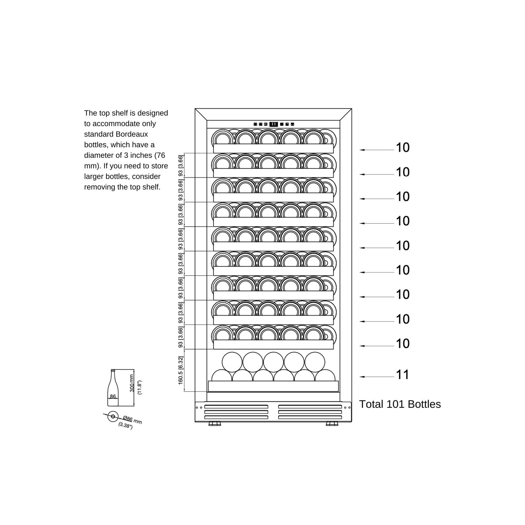 1200mm Height Upright LOW-E Glass Door Single Zone gallery detail image