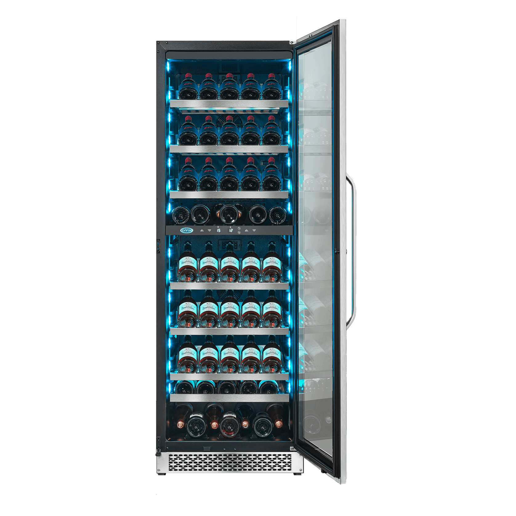 130-166 Bottle Dual-Zone Stainless Steel Wine Fridge gallery detail image