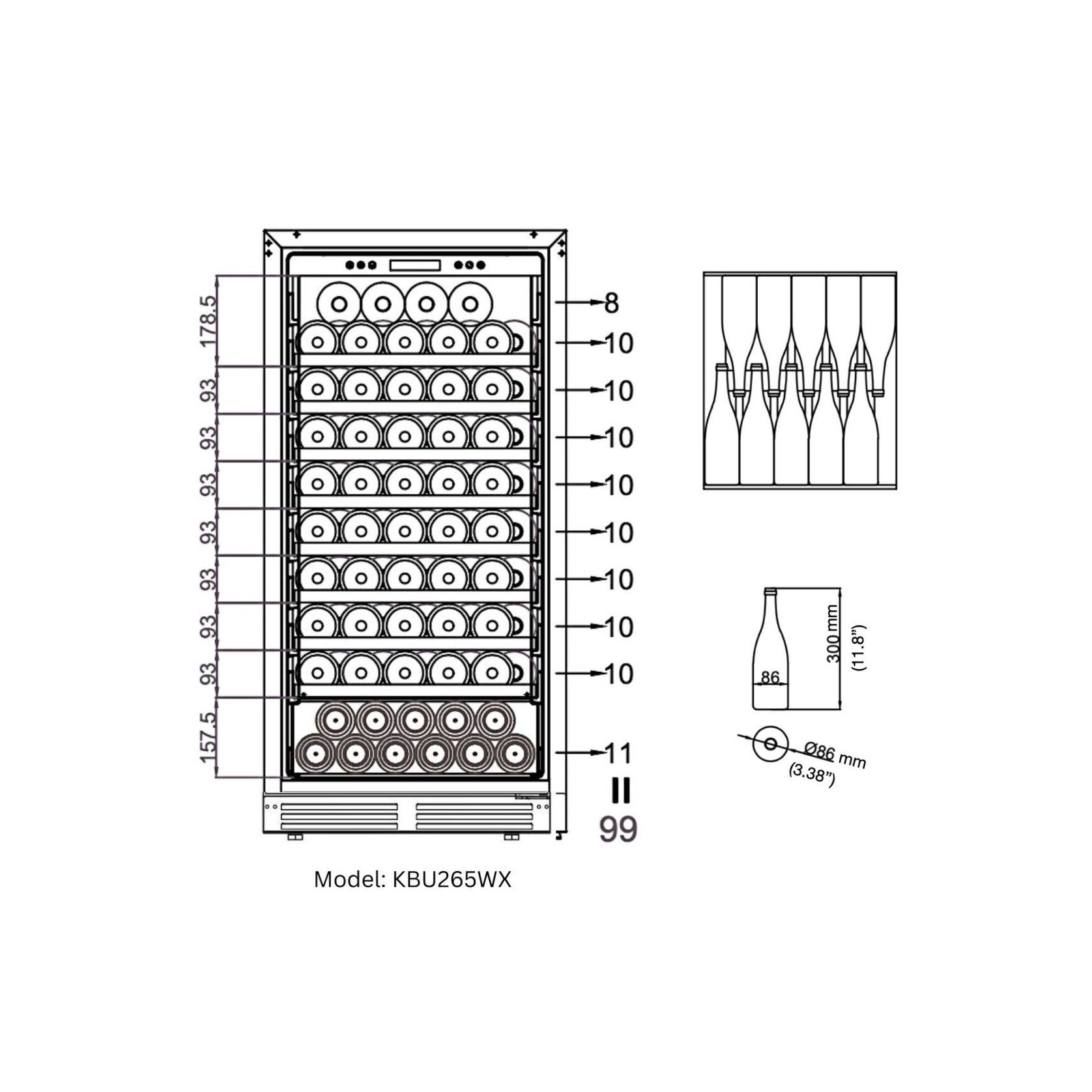 1200mm Height Upright Single Zone Wine and Beer Combo gallery detail image