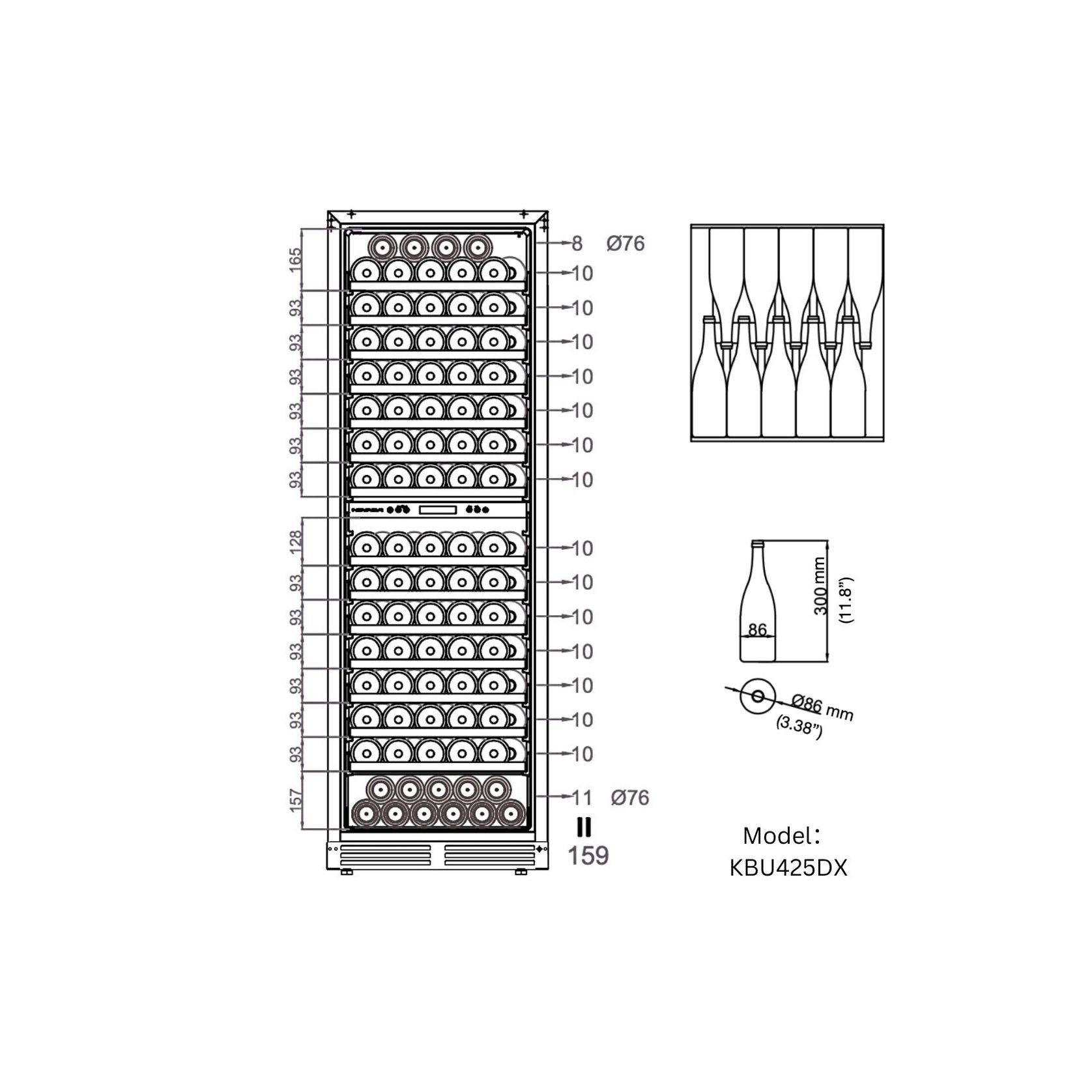 1800mm Height Upright Low-E Glass Door Dual Zone gallery detail image
