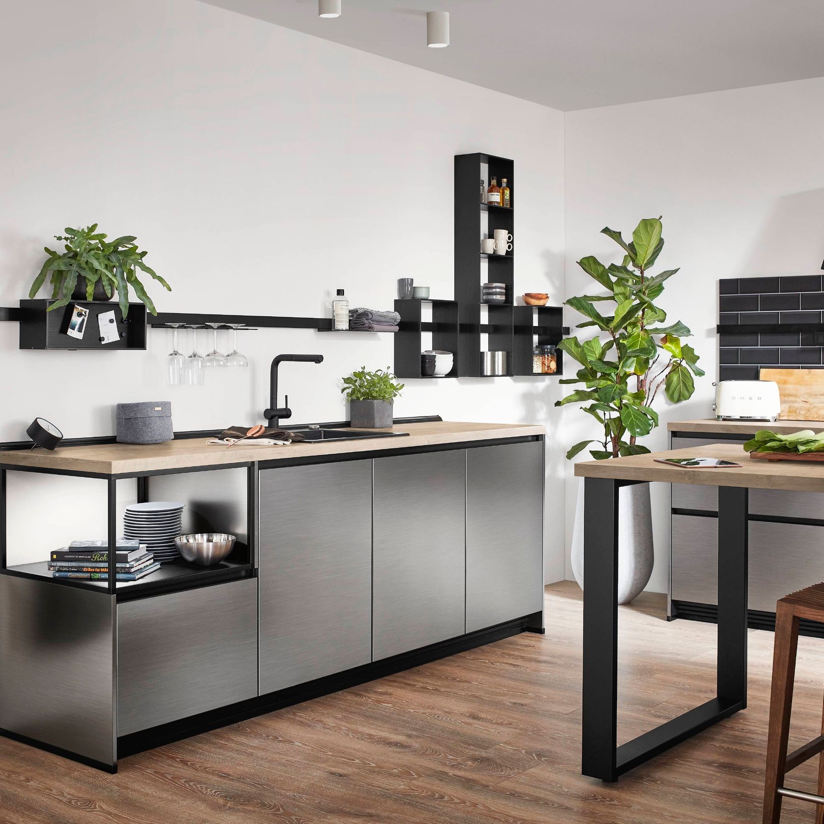 iNox Lacquered Steel-Look Kitchen Cabinetry gallery detail image
