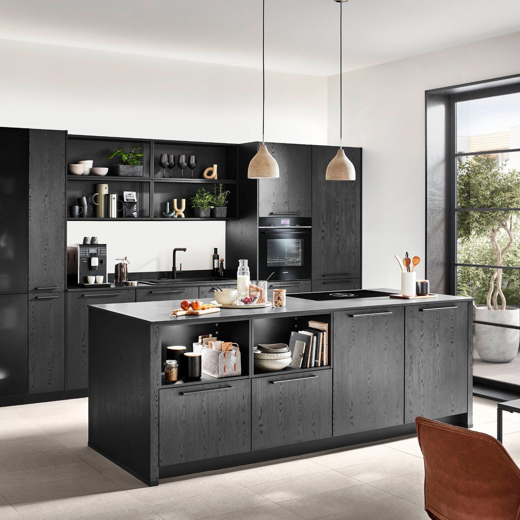 Nero Oak Wood-Look Laminate Cabinetry gallery detail image