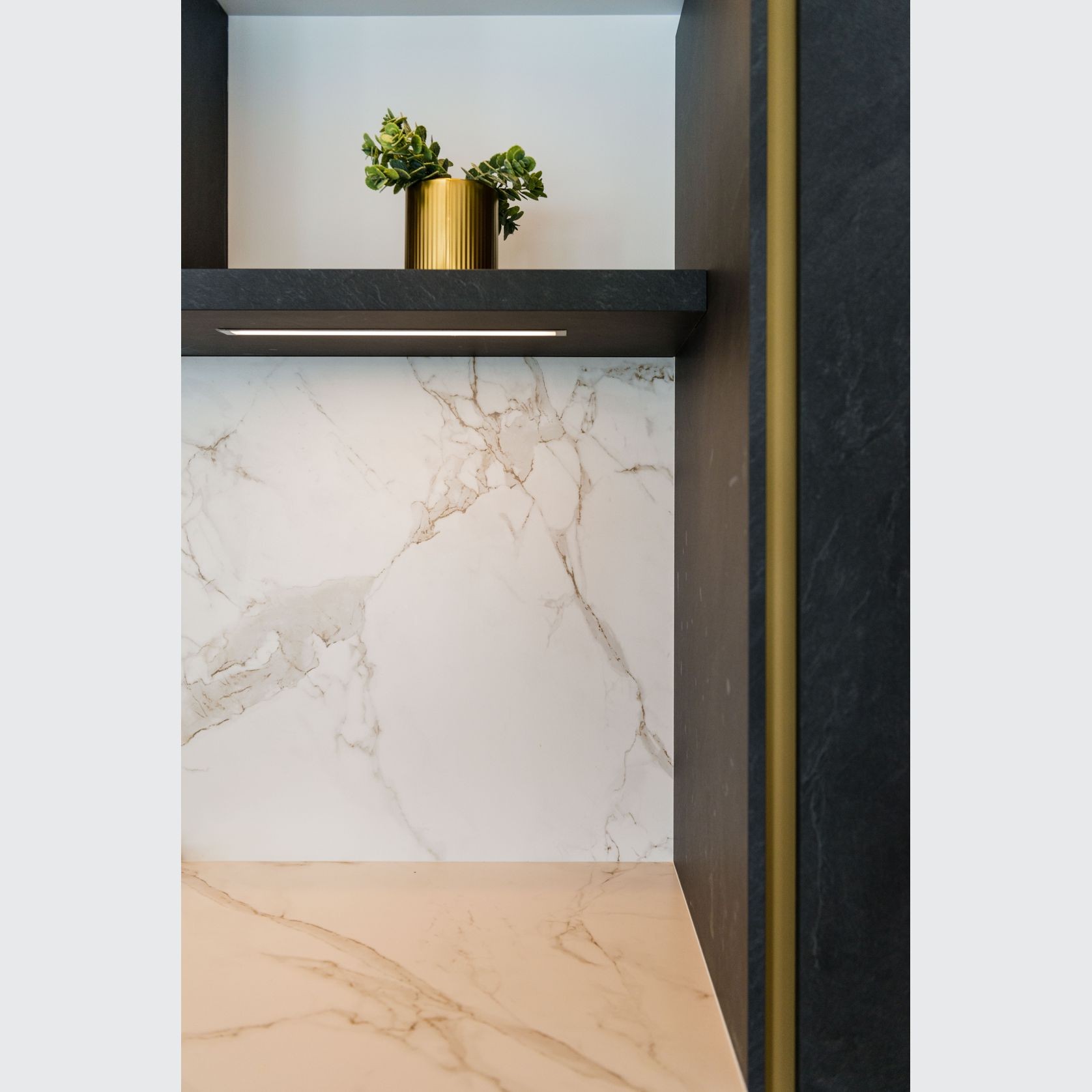 Stone Art Laminate Kitchen Cabinetry gallery detail image