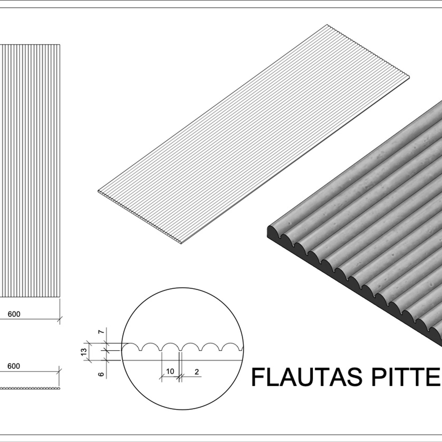 Pitted Flautas Raw 3D Panel gallery detail image