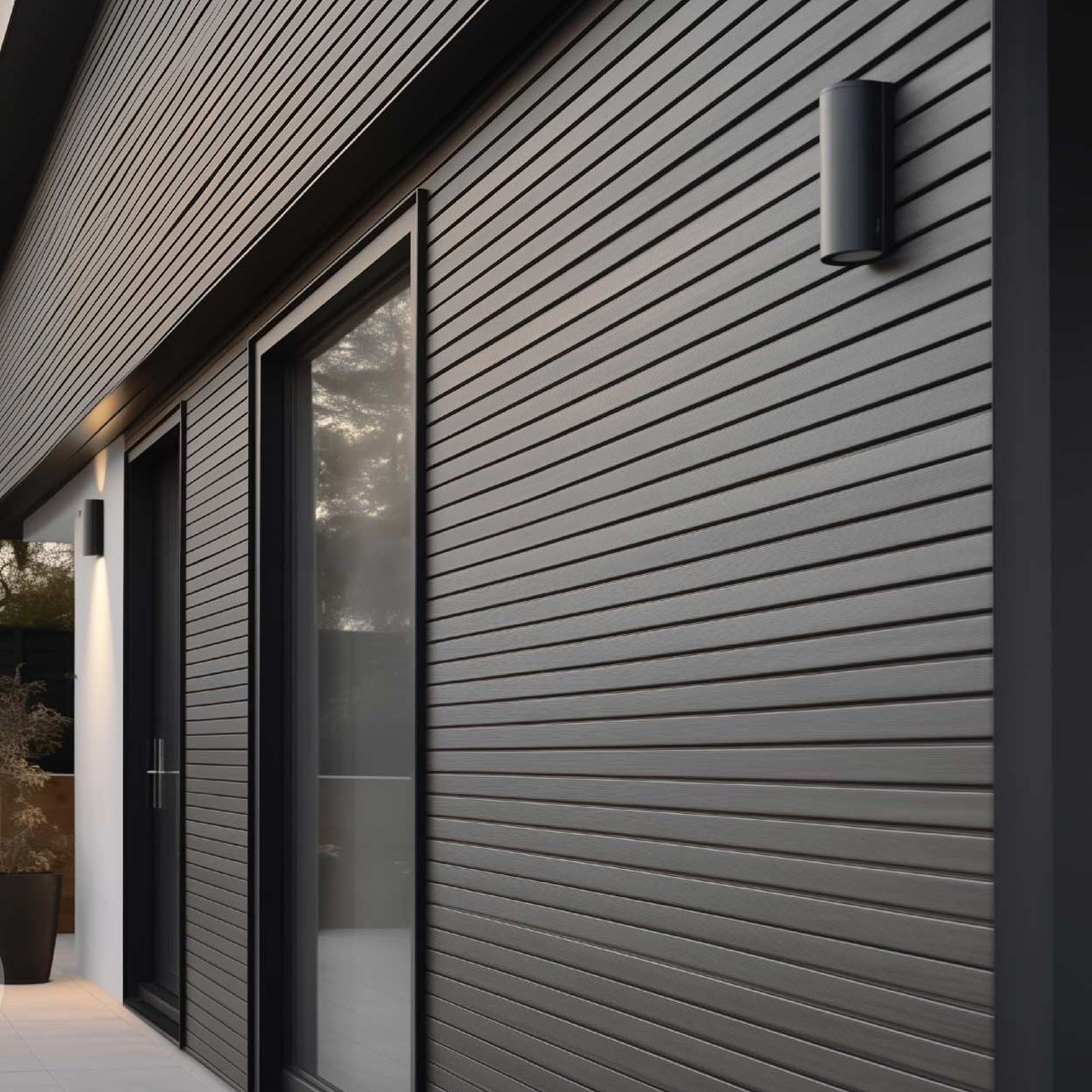 Acupanel® | Grey | Exterior Composite Slat Wall Panels gallery detail image