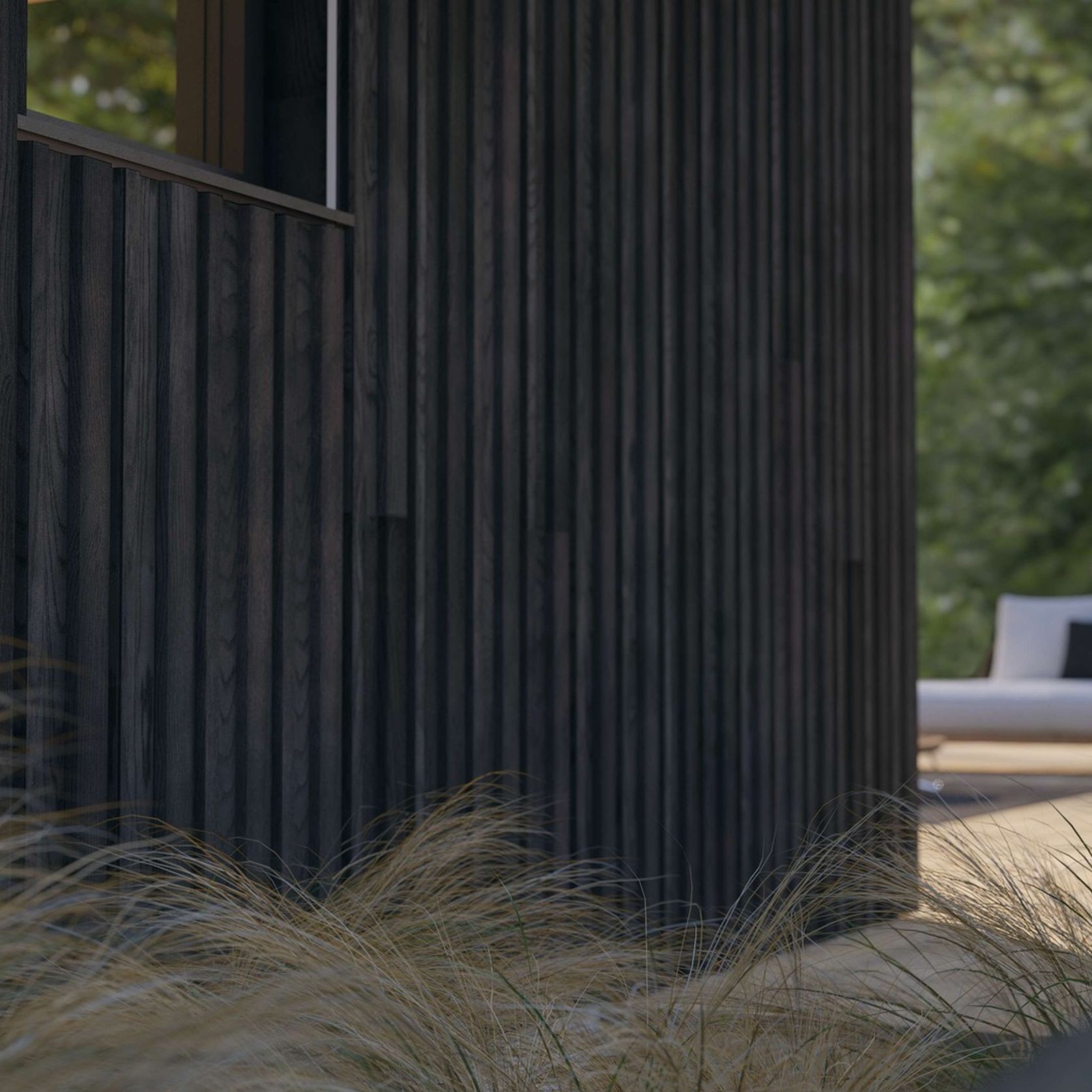 Millboard Envello Board & Batten Cladding | Burnt Cedar gallery detail image
