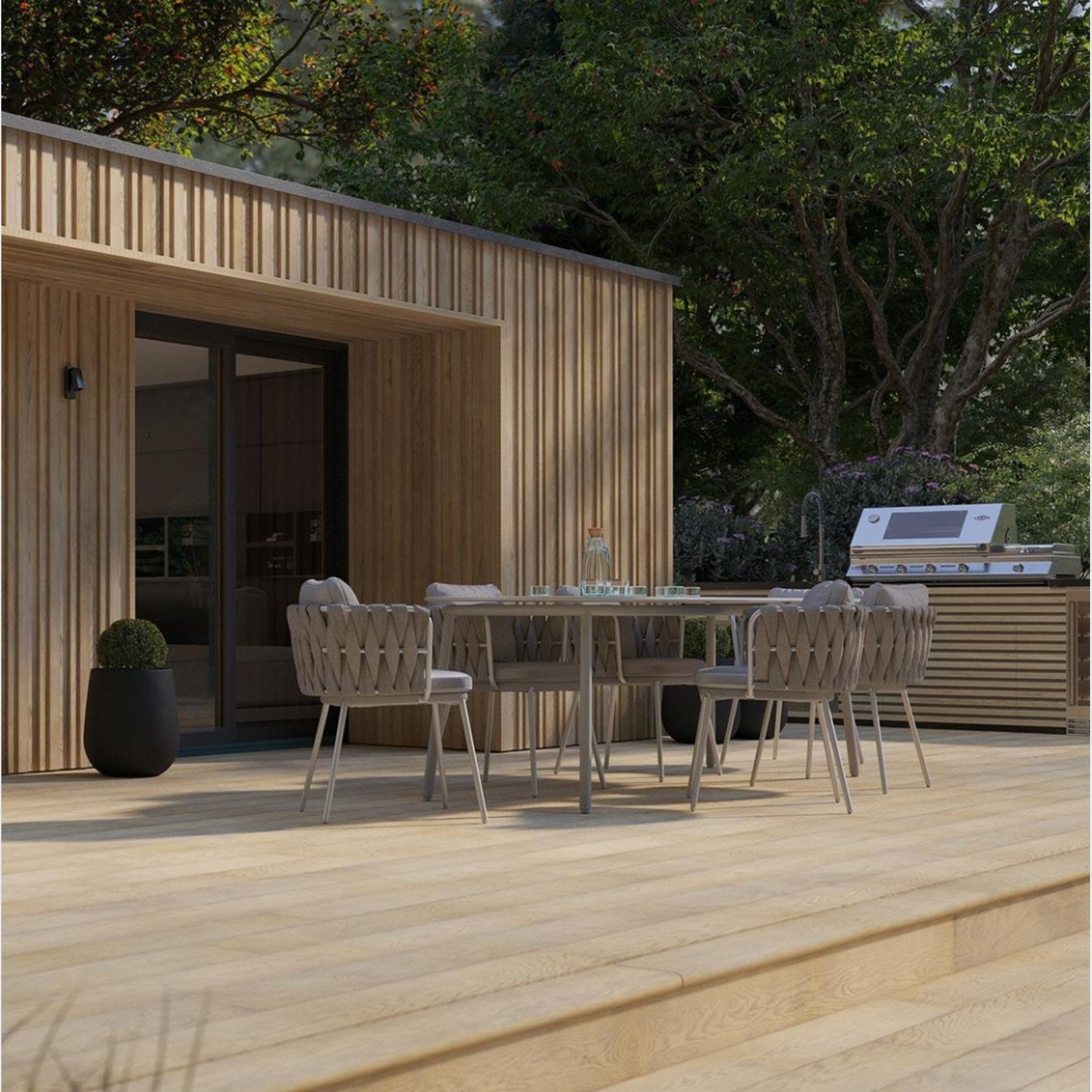 Millboard Envello Board & Batten Cladding  | Golden Oak gallery detail image