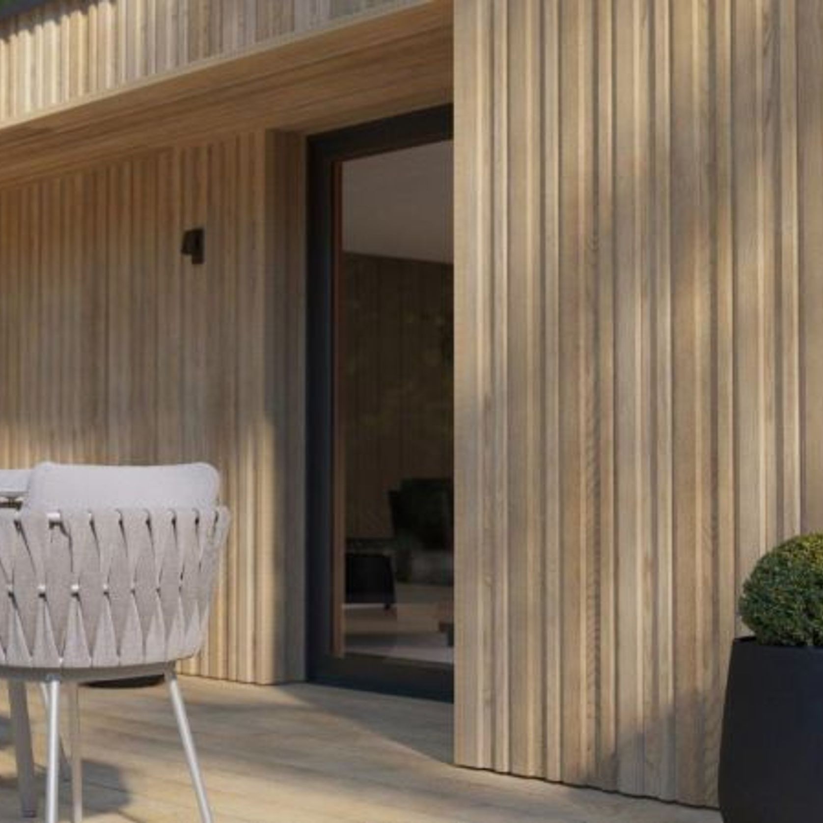 Millboard Envello Board & Batten Cladding  | Golden Oak gallery detail image