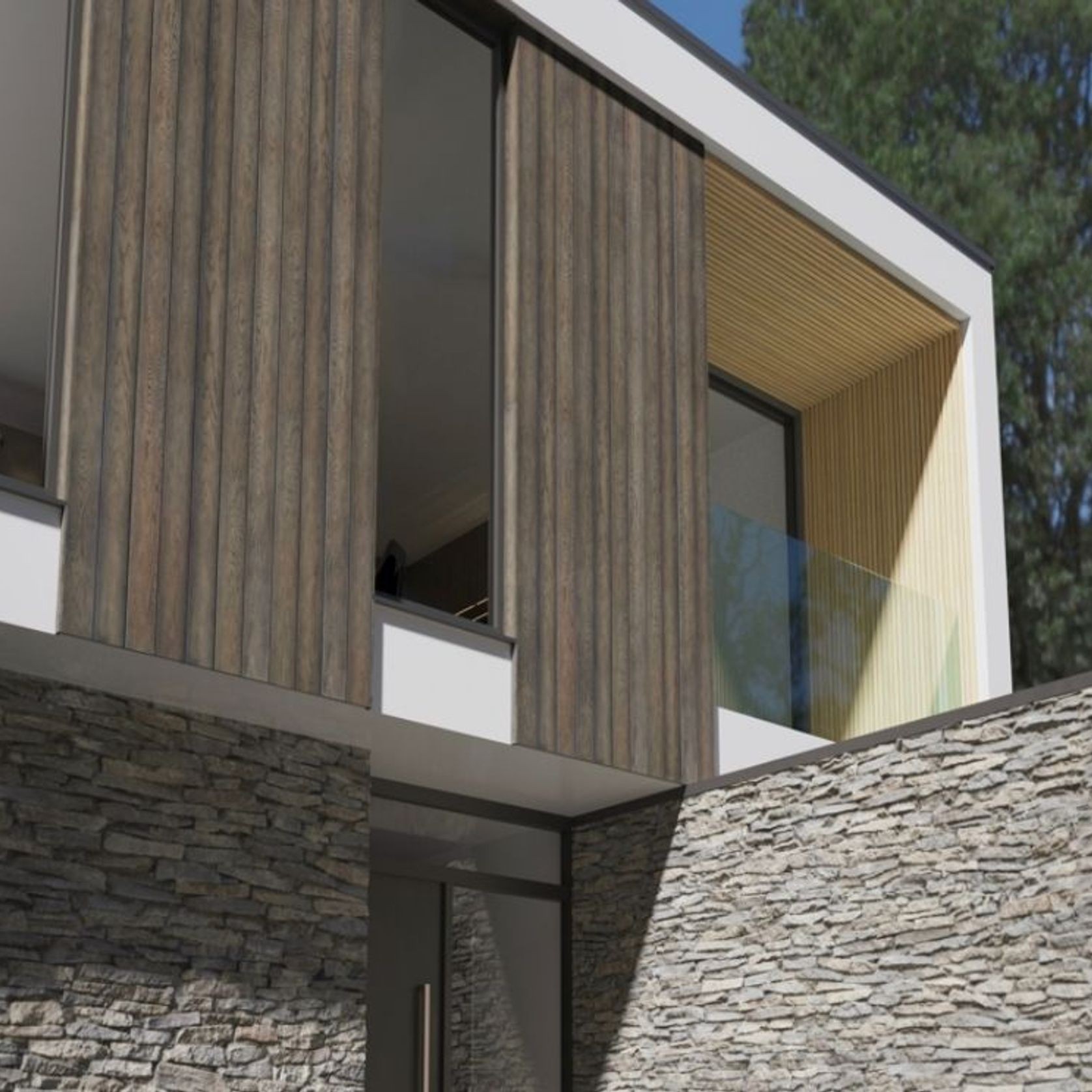 Millboard Envello Shadow Line Cladding | Antique Oak gallery detail image