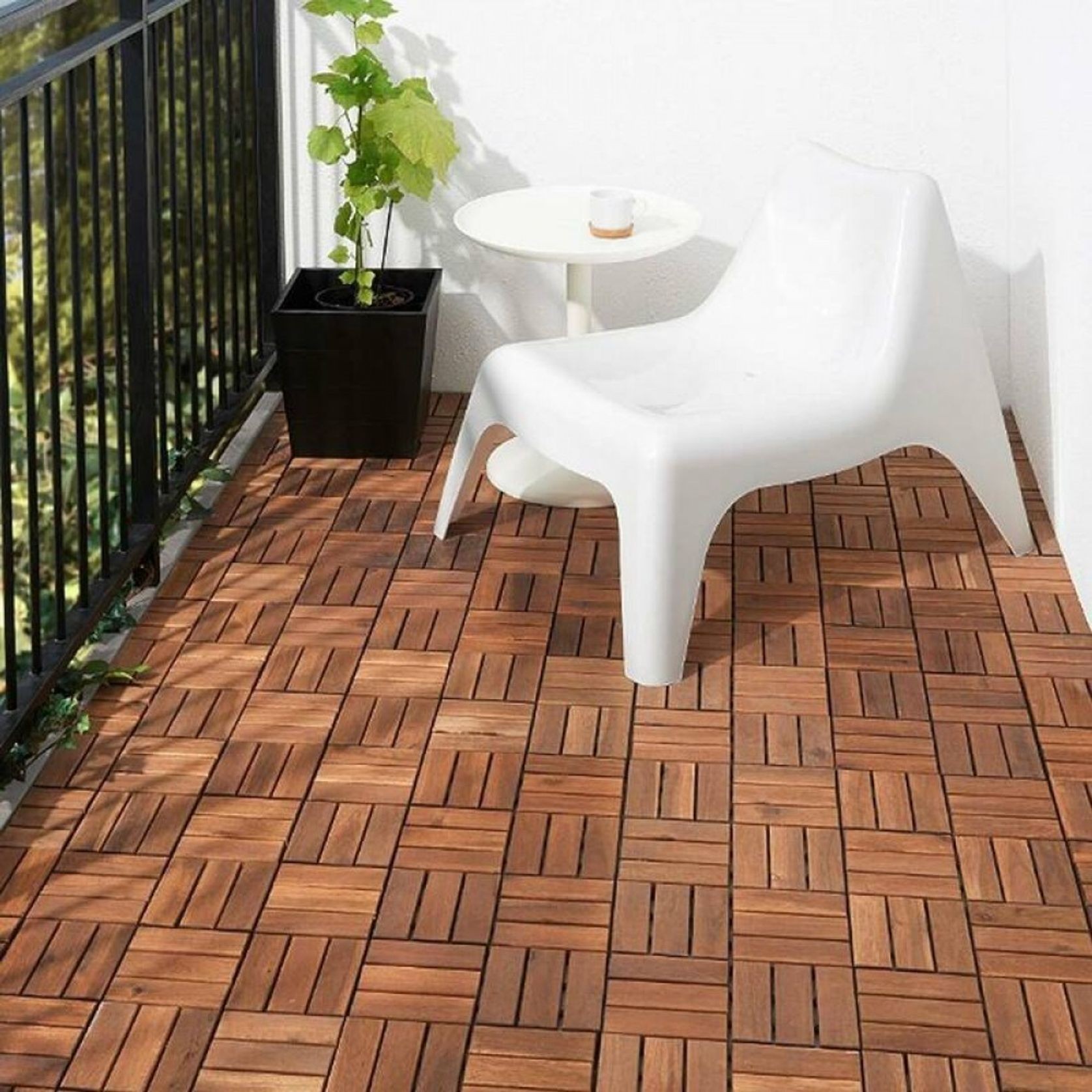 Acacia Hardwood Deck Tile 300x300x24 - pack of 10 gallery detail image