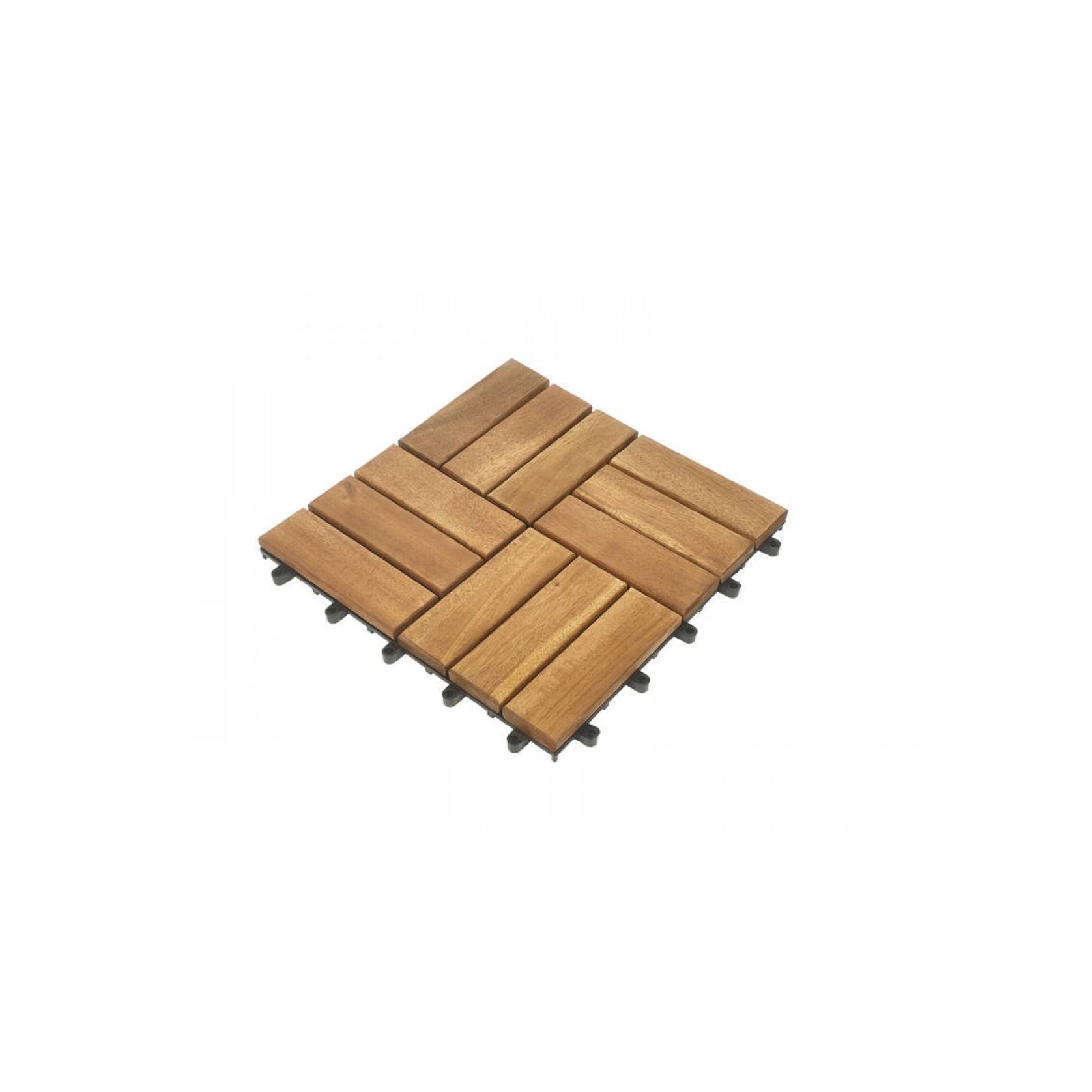 Acacia Hardwood Deck Tile 300x300x24 - pack of 10 gallery detail image