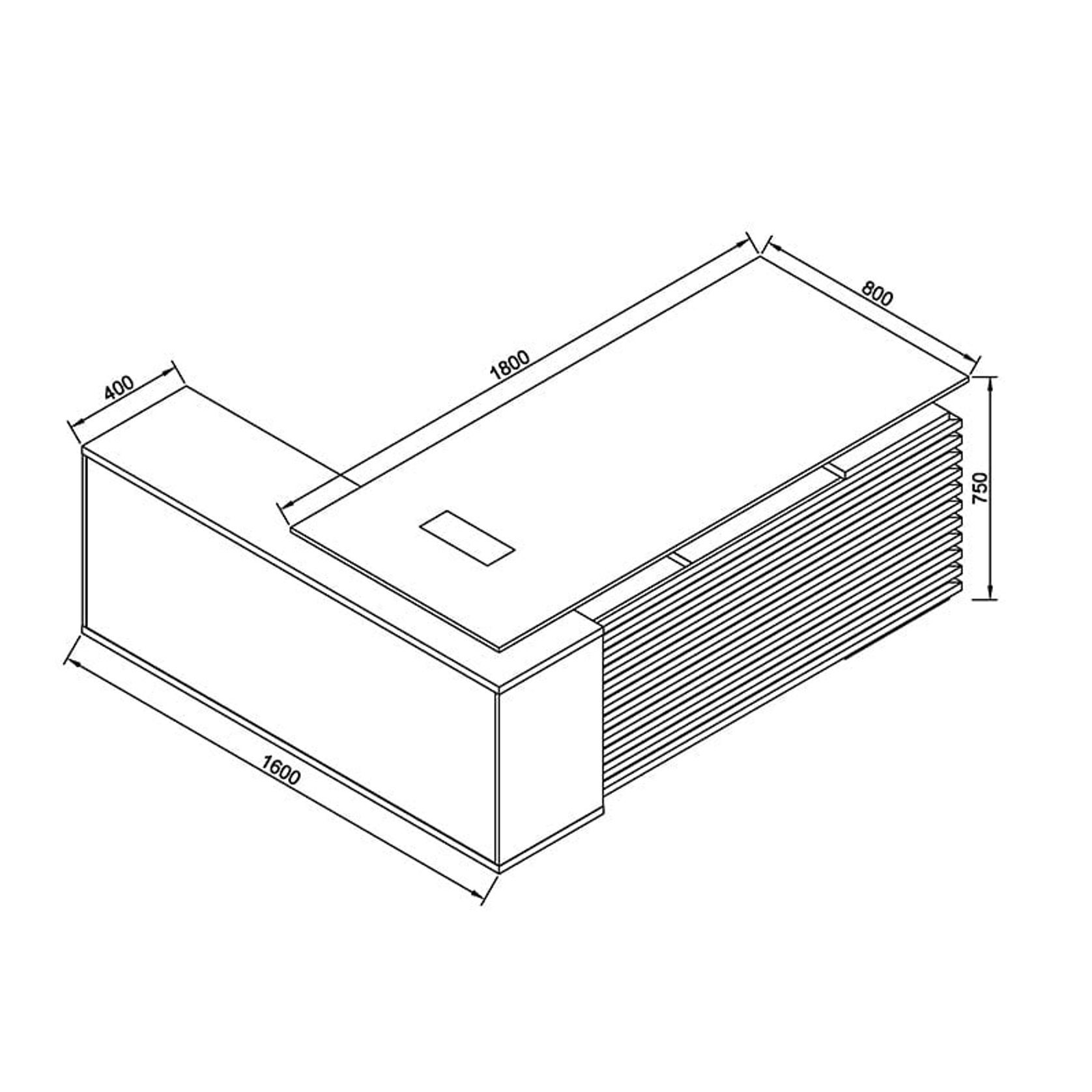 PHOENIX Sit & Stand Electric Lift Executive Desk with Left Return 1.8M - Warm Oak & Black gallery detail image
