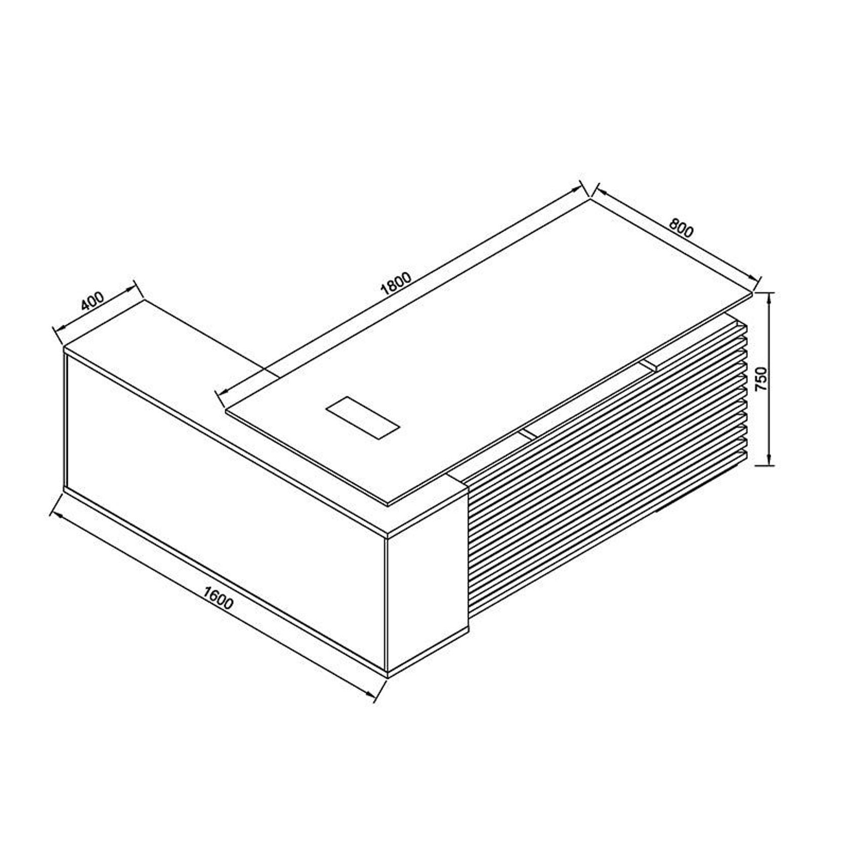 PHOENIX Sit & Stand Electric Lift Executive Desk with Left Return 1.8M - Warm Oak & Black gallery detail image