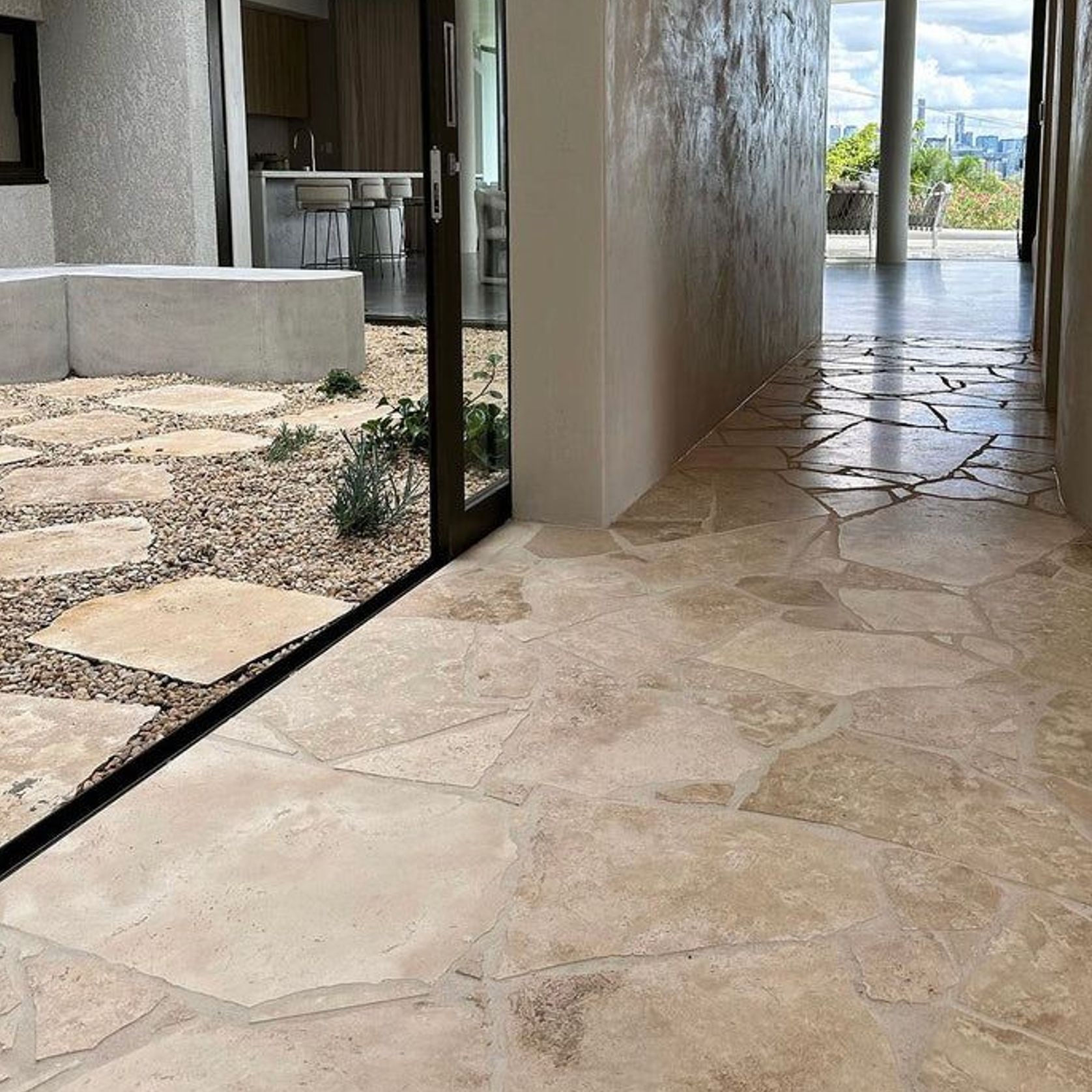 Crazy Pave - Almond Travertine gallery detail image