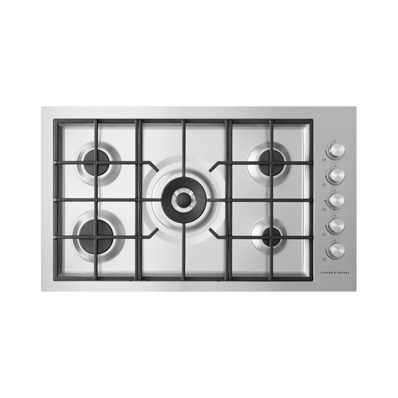 F&P Gas on Steel Cooktop, 90cm, Flush Fit, LPG gallery detail image